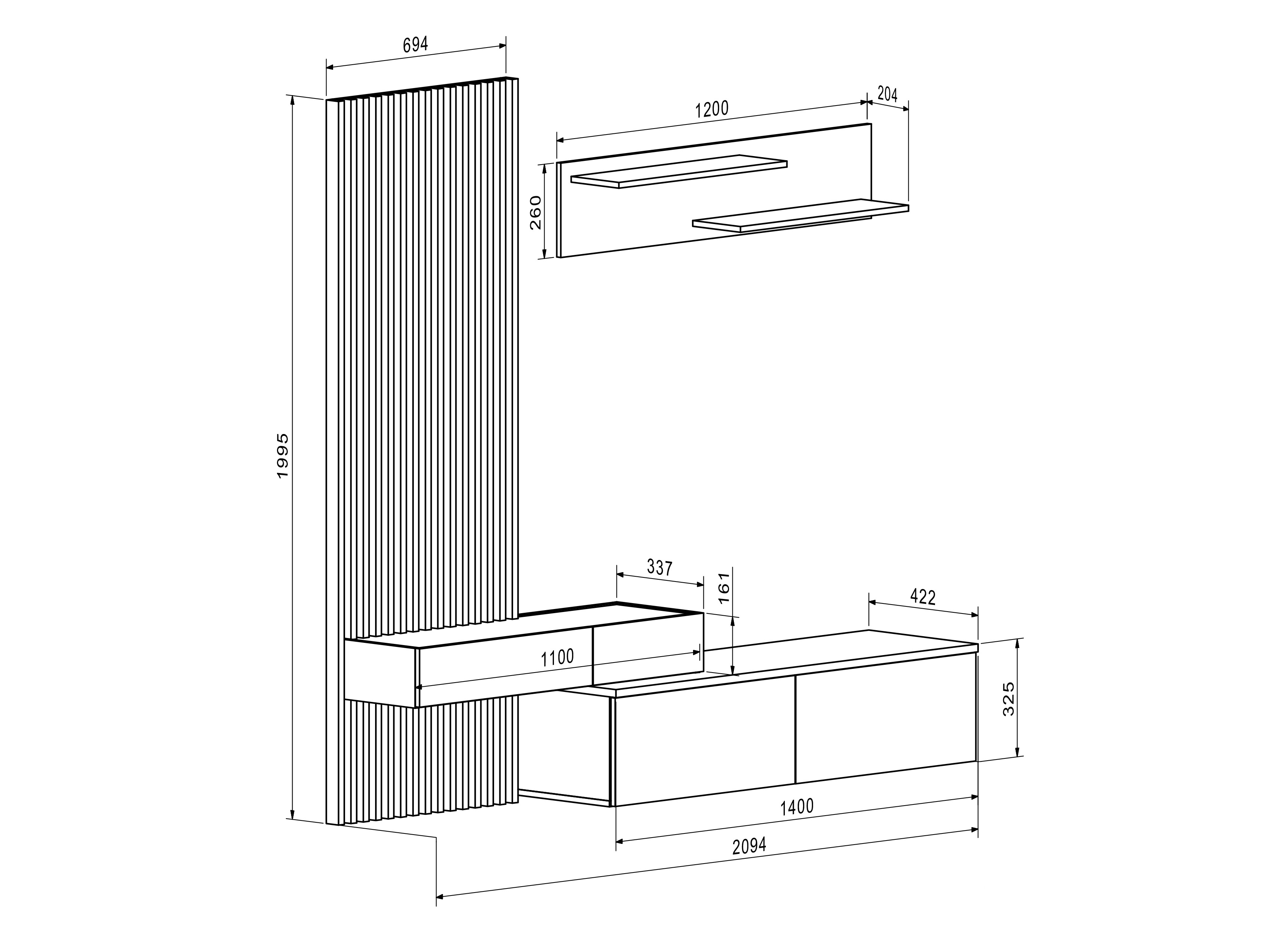 Wohnzimmer-Sets Houston 2086 (Artisan Eichenholzoptik + Kaschmir)