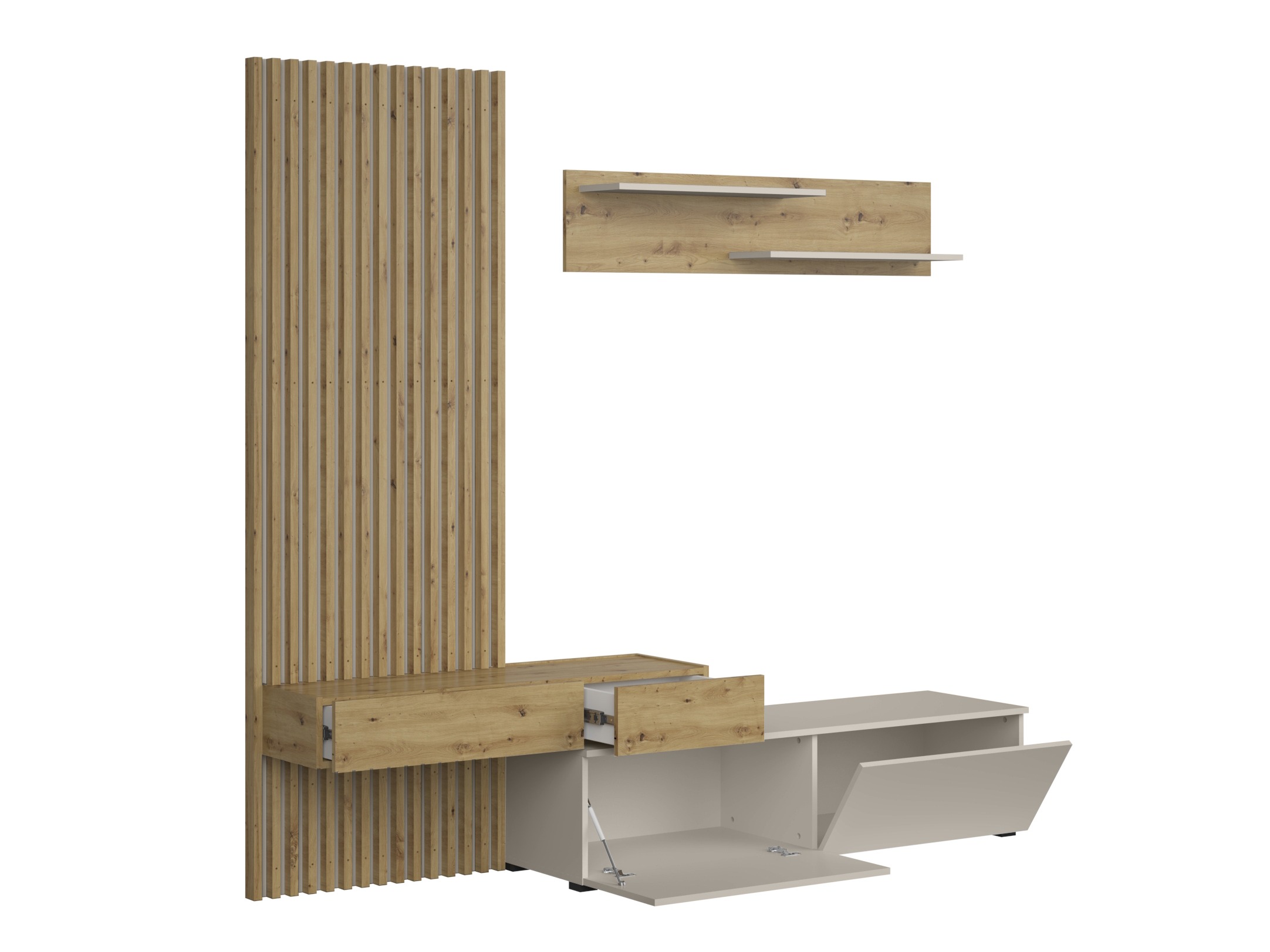 Wohnzimmer-Sets Houston 2086 (Artisan Eichenholzoptik + Kaschmir)