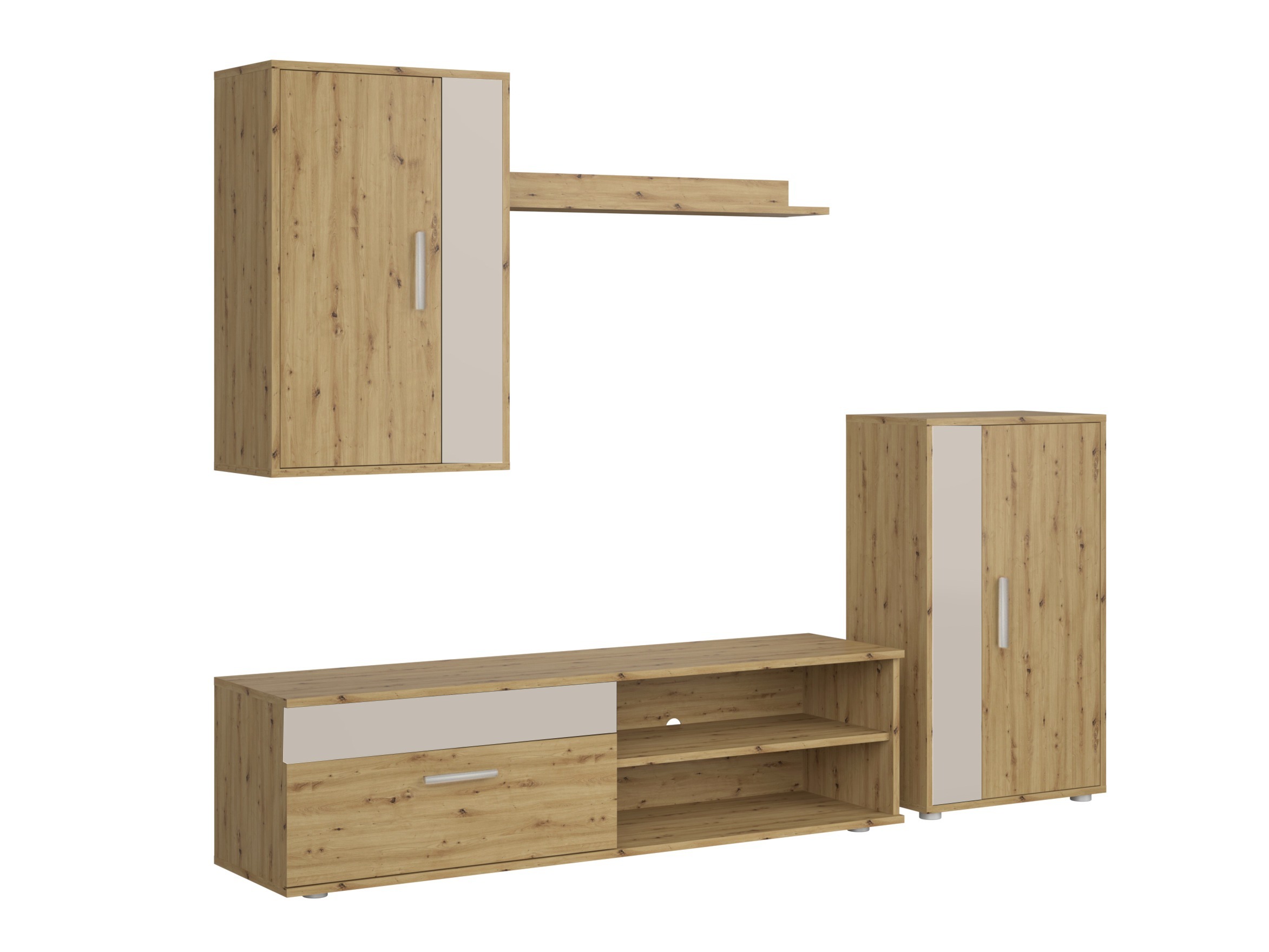 Wohnzimmer-Sets Houston 2087 (Artisan Eichenholzoptik + Kaschmir)