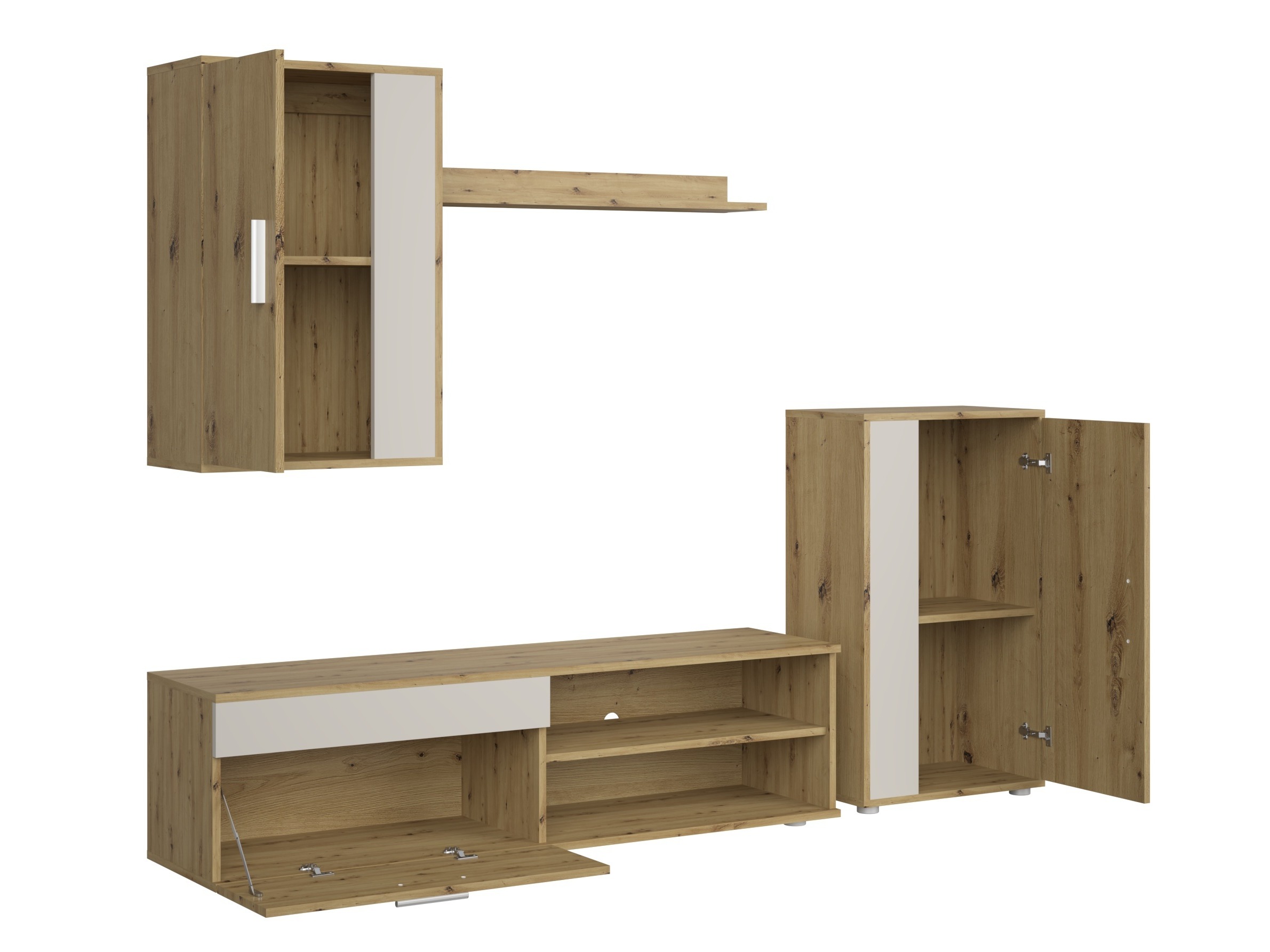 Wohnzimmer-Sets Houston 2087 (Artisan Eichenholzoptik + Kaschmir)