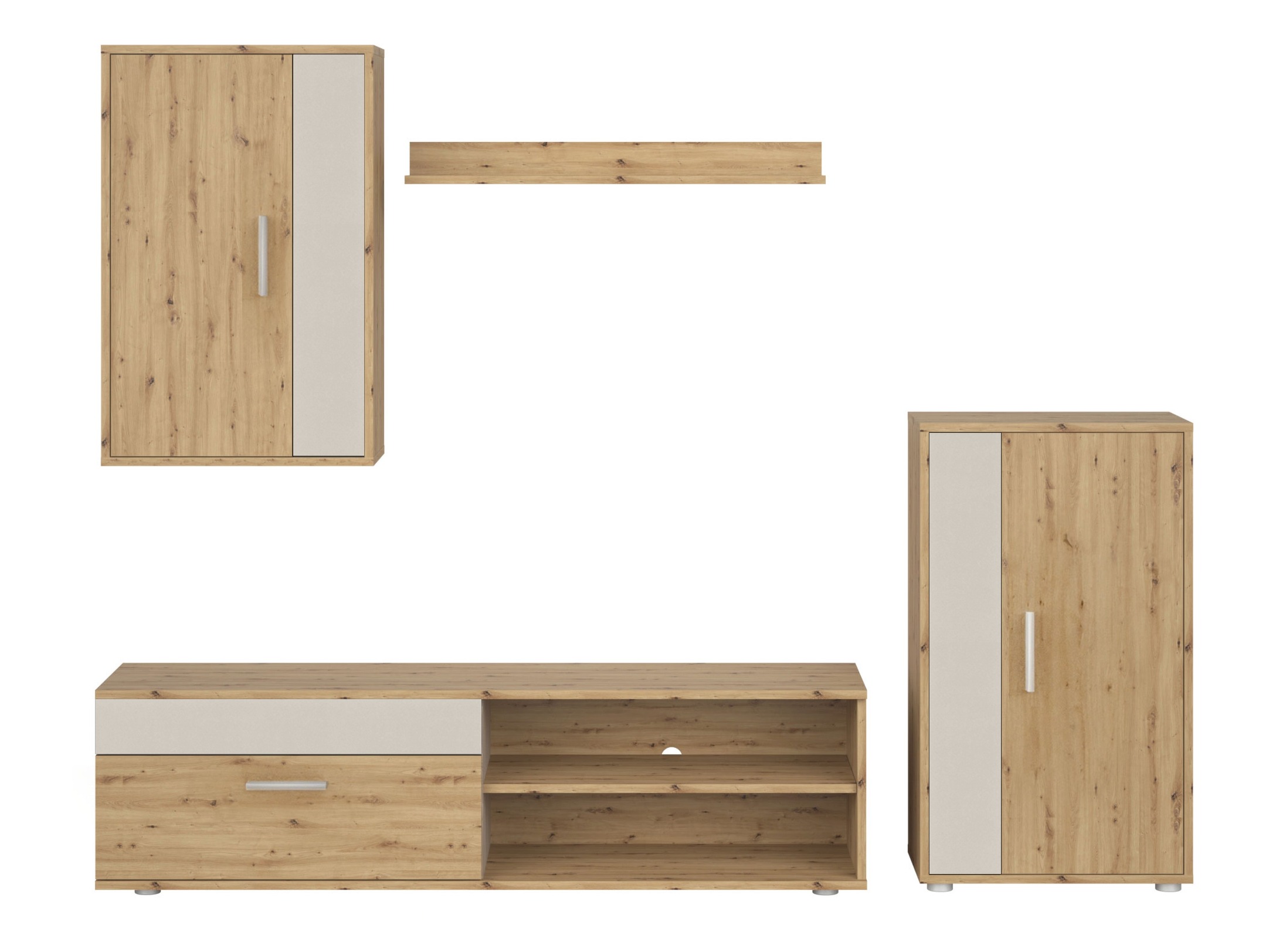 Wohnzimmer-Sets Houston 2087 (Artisan Eichenholzoptik + Kaschmir)