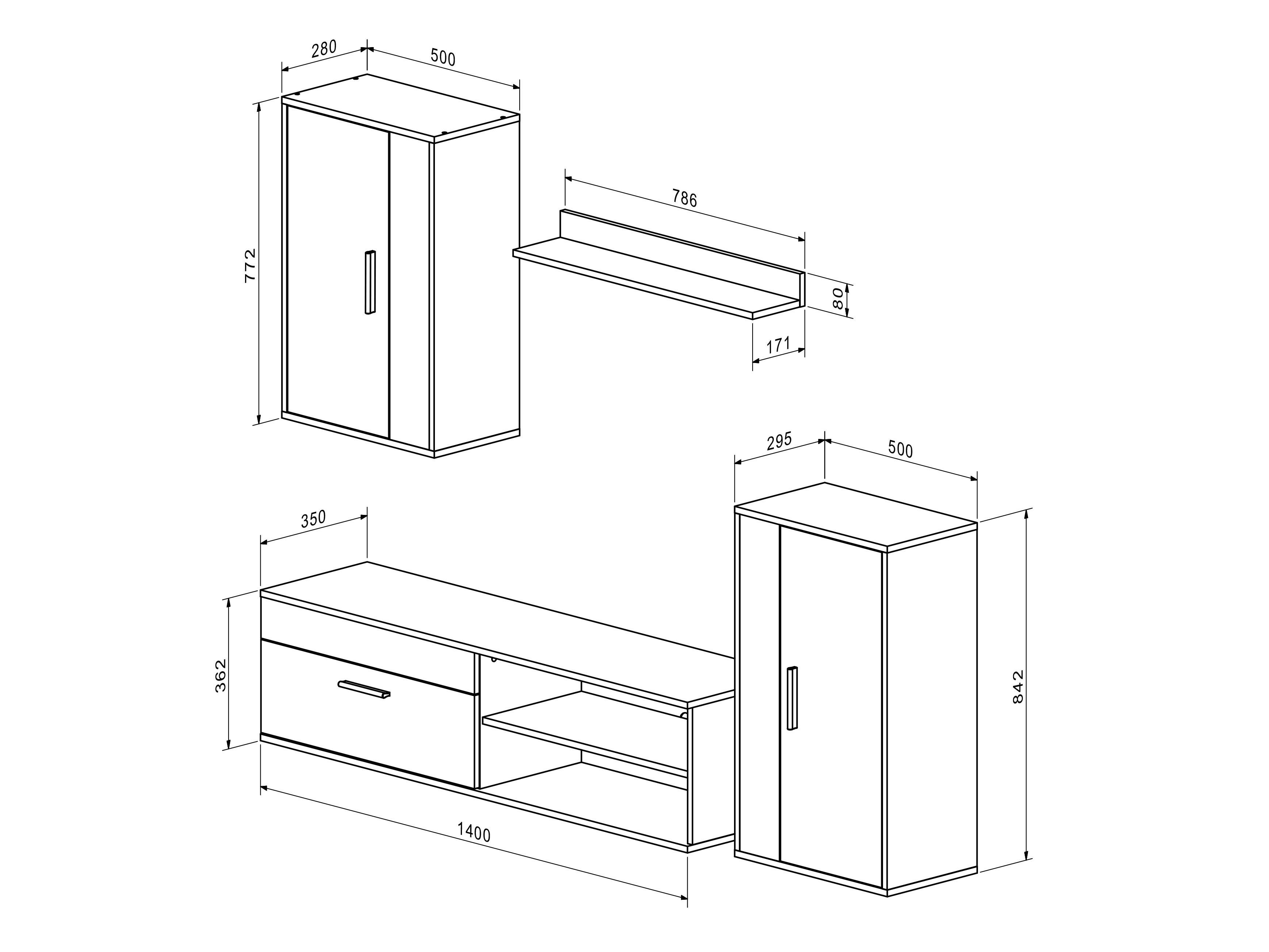 Wohnzimmer-Sets Houston 2087 (Artisan Eichenholzoptik + Kaschmir)