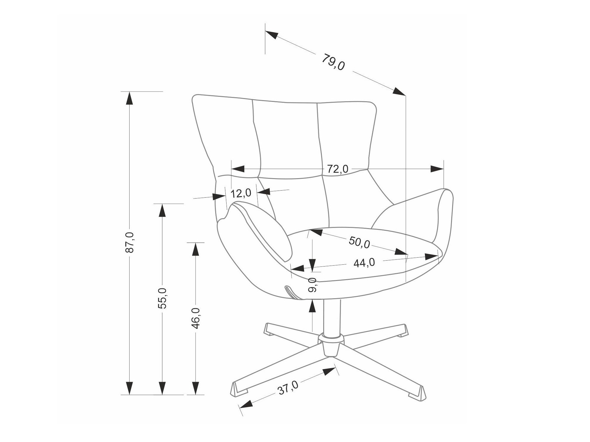Sessel Houston 2088 (Grau)
