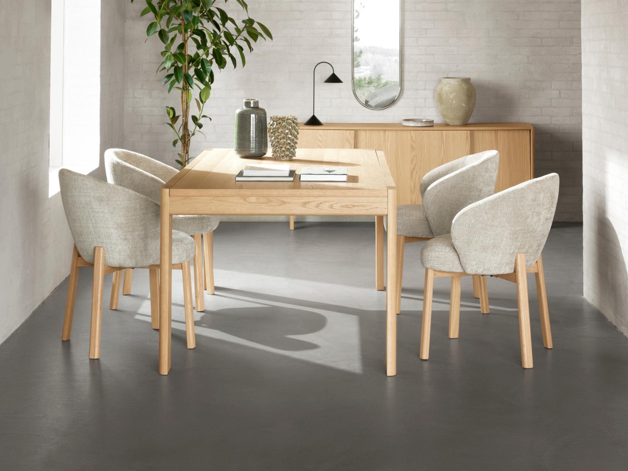 Stuhl Norsica 1001 (Eichenholzoptik + Beige)