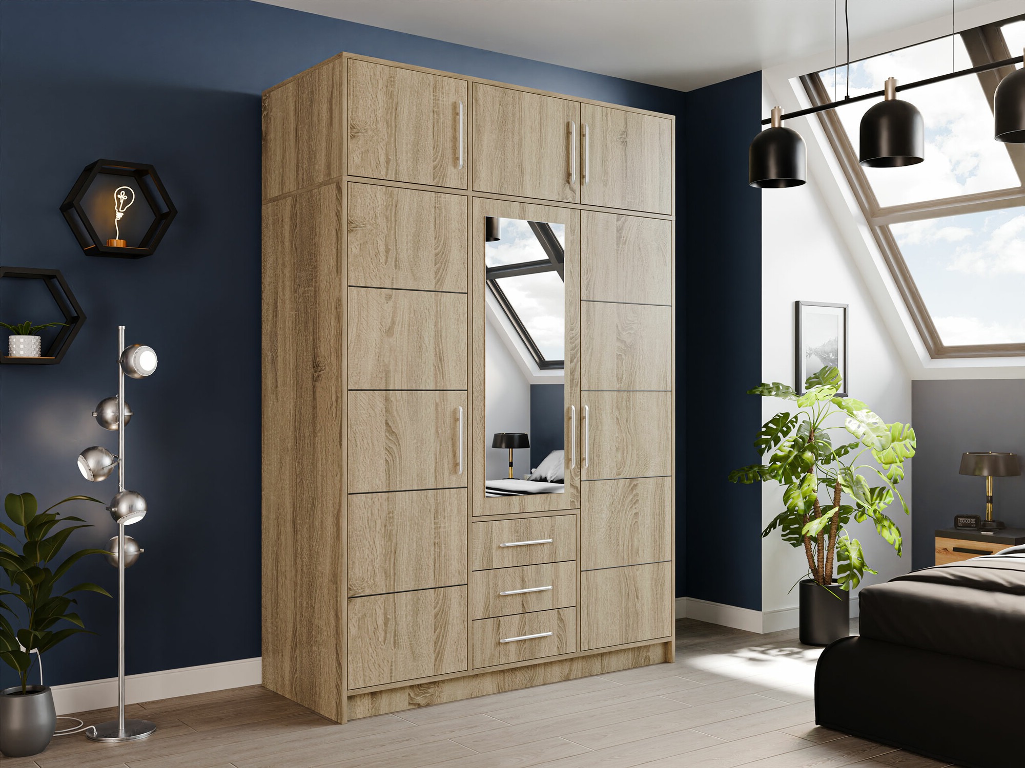 Kleiderschrank Dortivu 153 (Sonoma eichenholz)