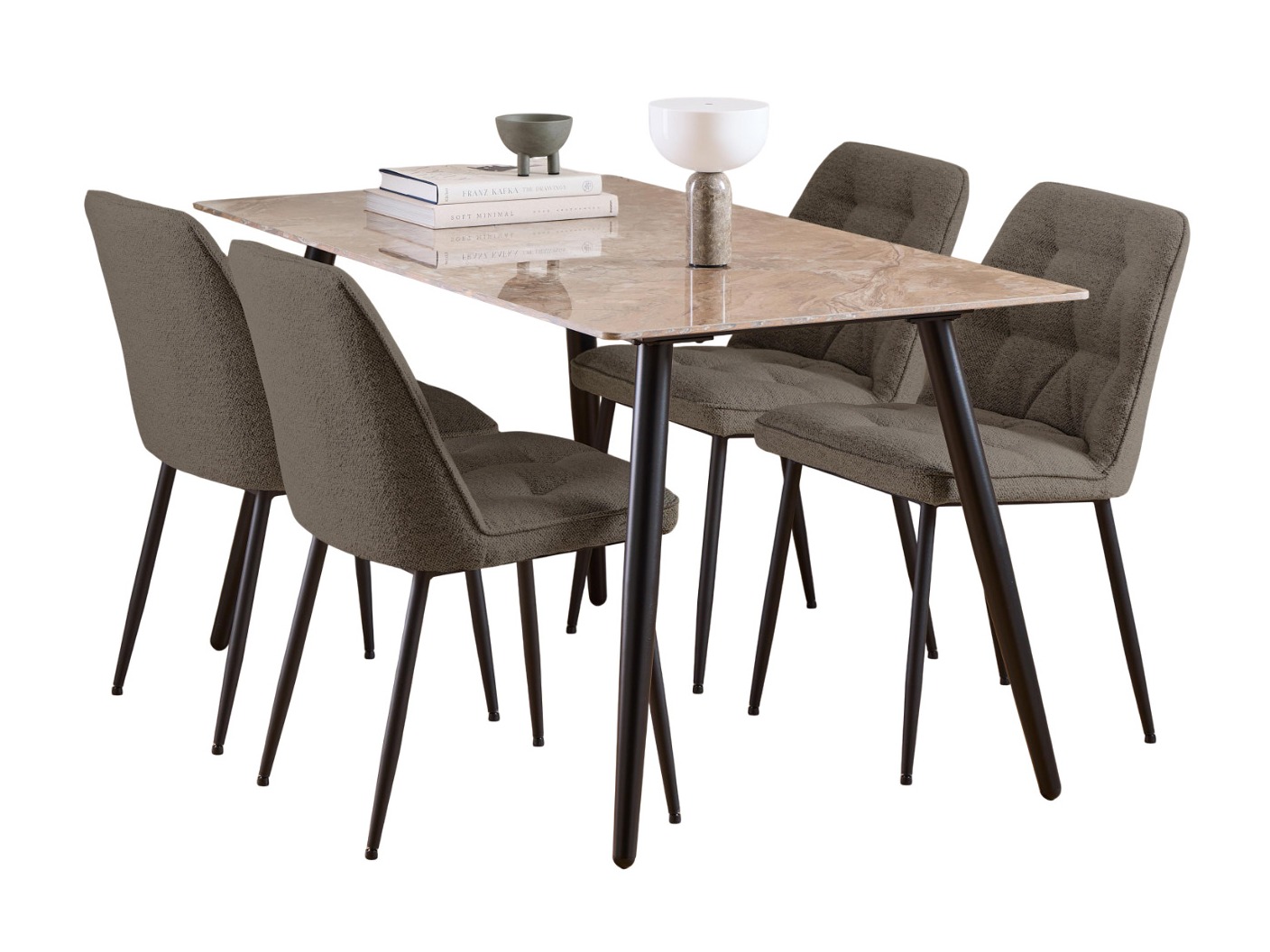 Essgruppe Norsica 1012 (Taupe + Schwarz)