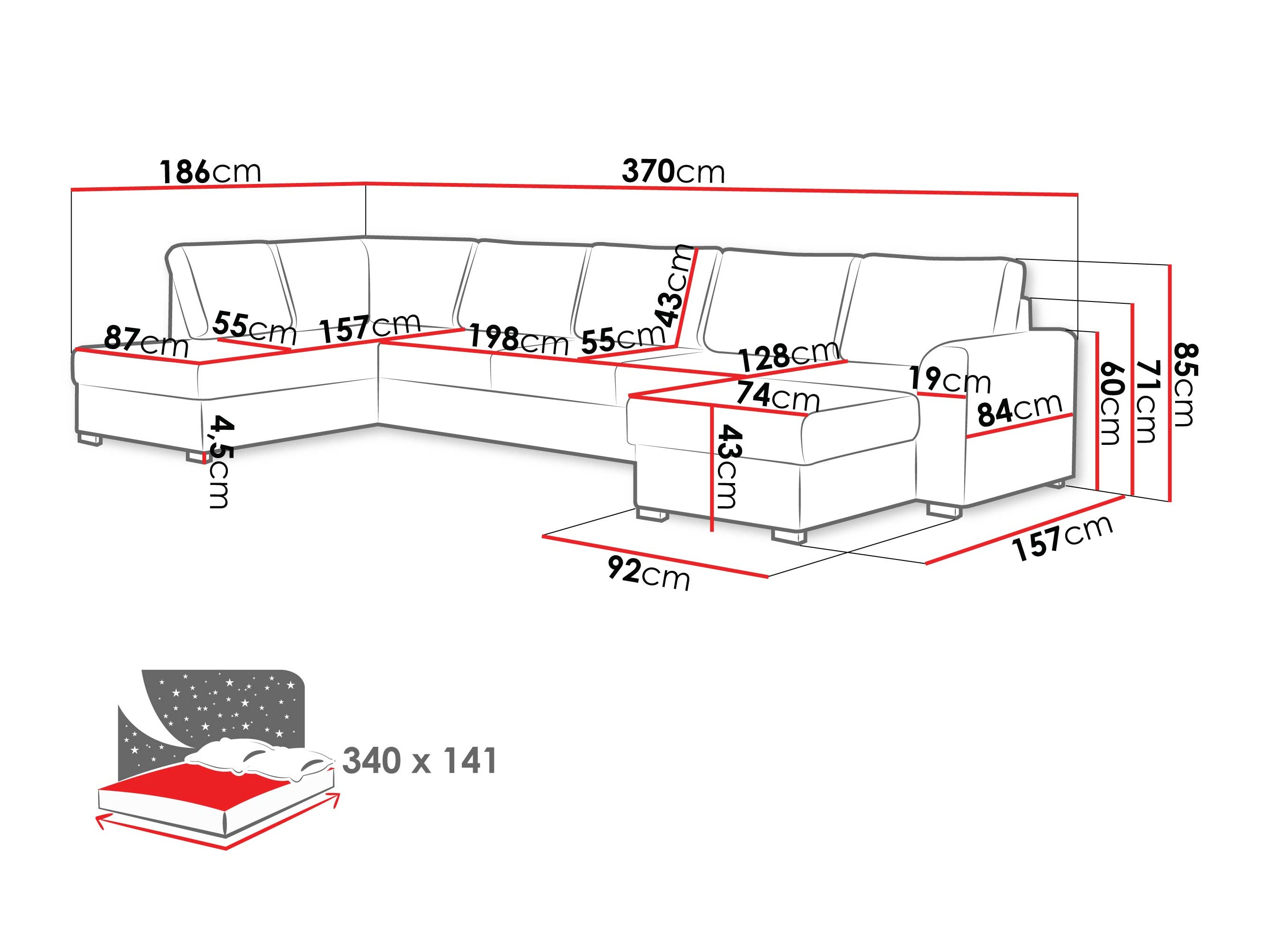 Ecksofa Comfivo Flumen III (Manza 29)