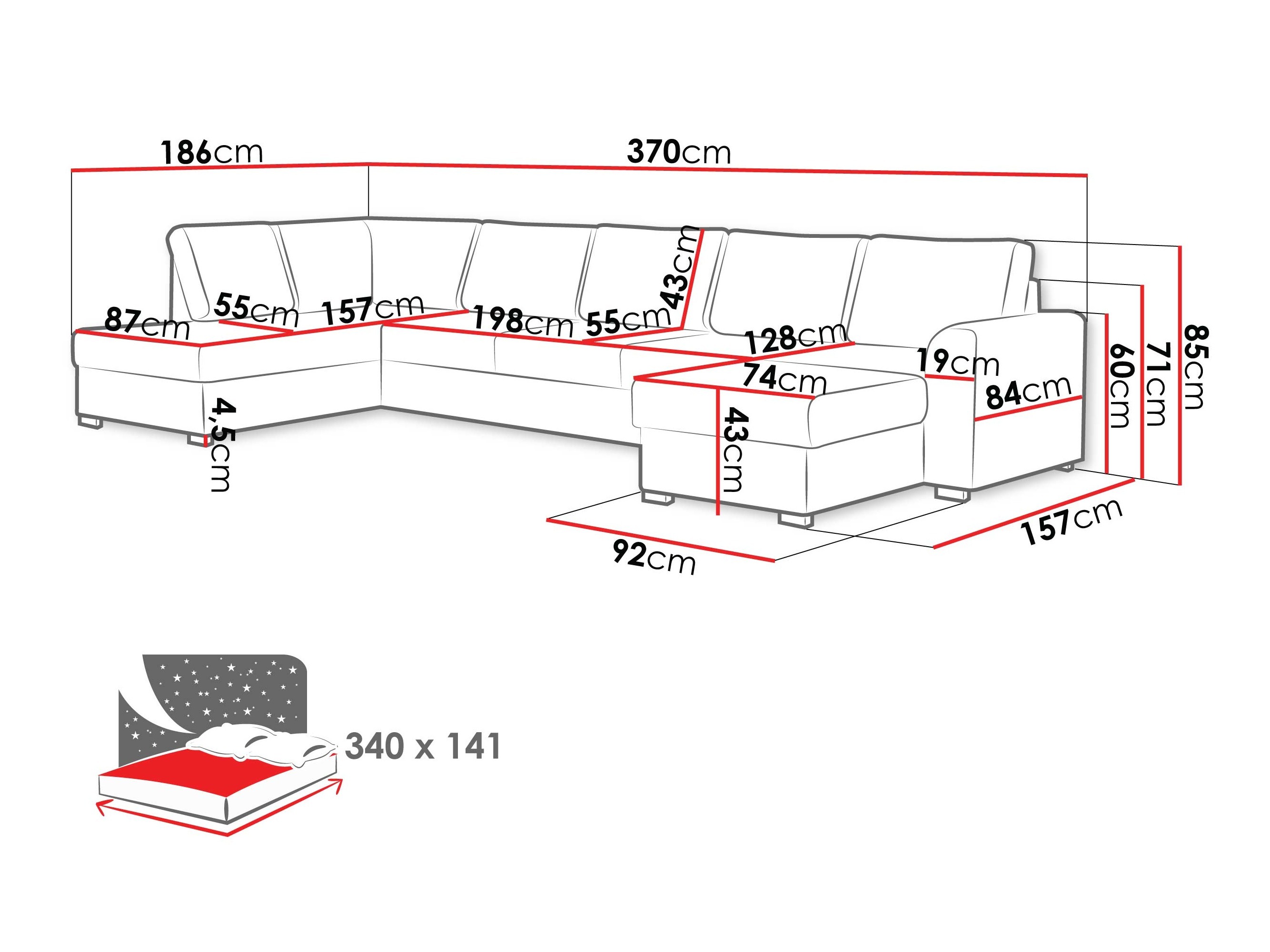 Ecksofa Comfivo Flumen III (Maya 03)