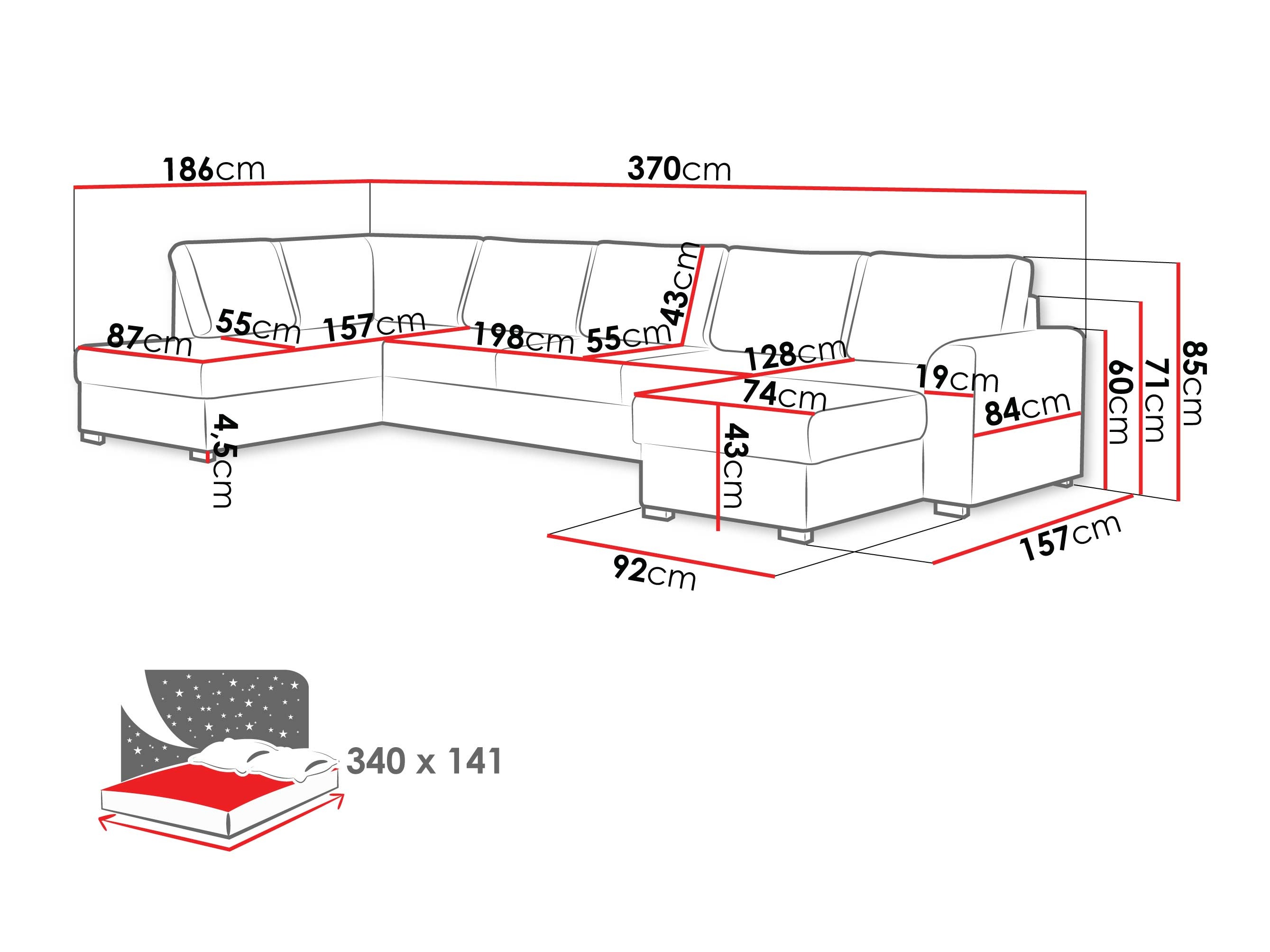 Ecksofa Comfivo Flumen III (Zoya 01)