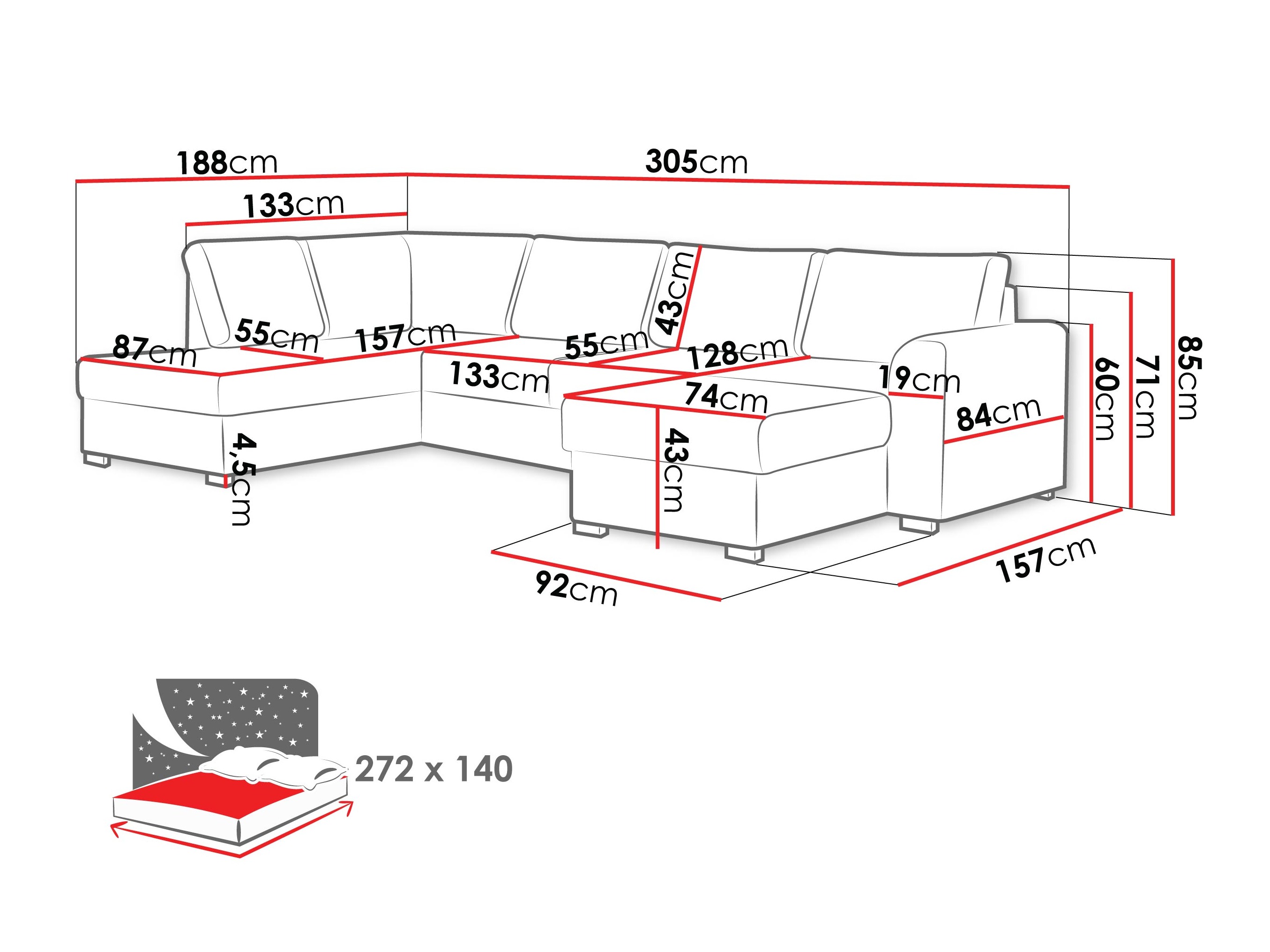 Ecksofa Comfivo Flumen (Maya 11)