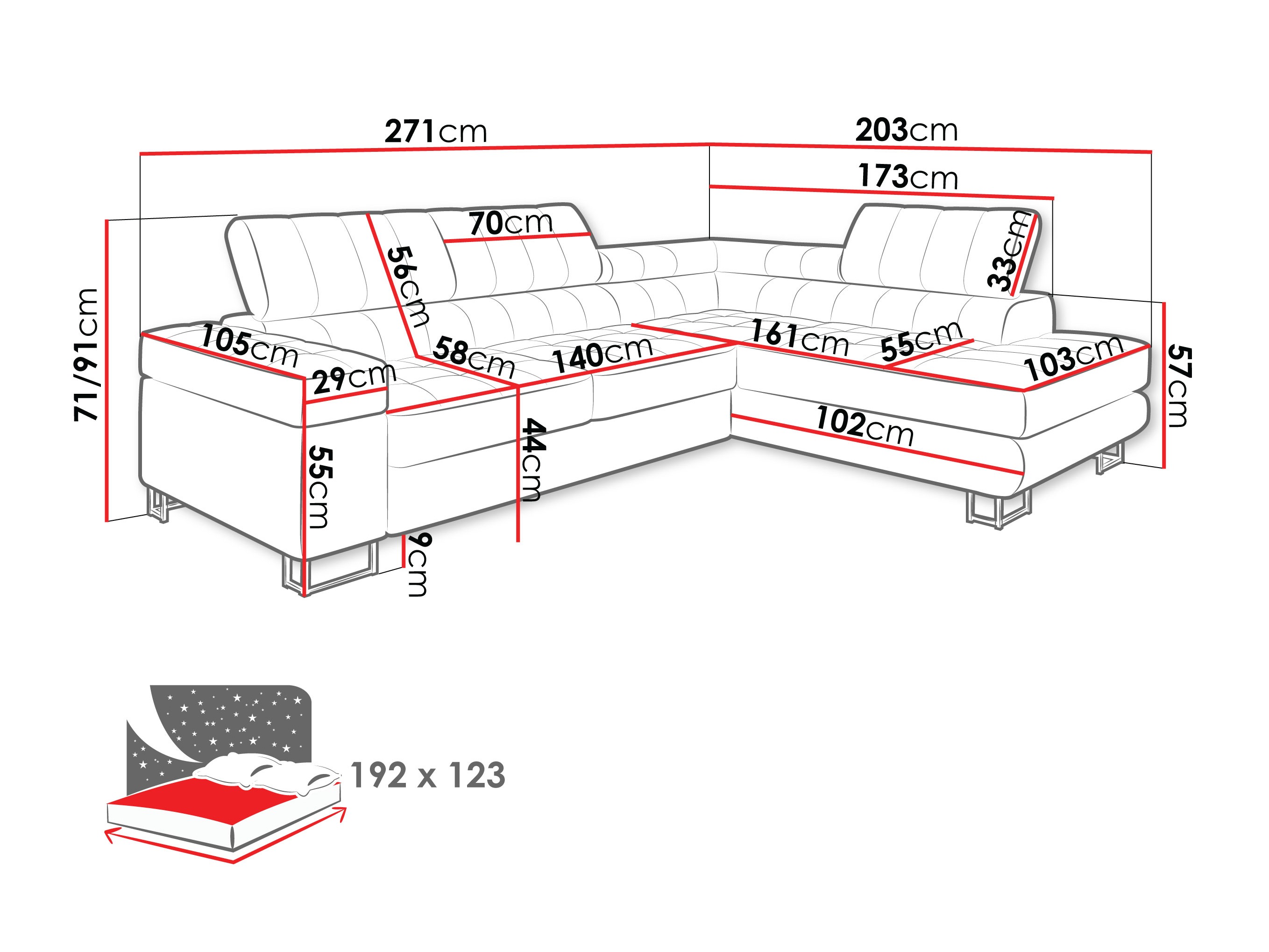 Ecksofa Comfivo Anima I (Manza 29)