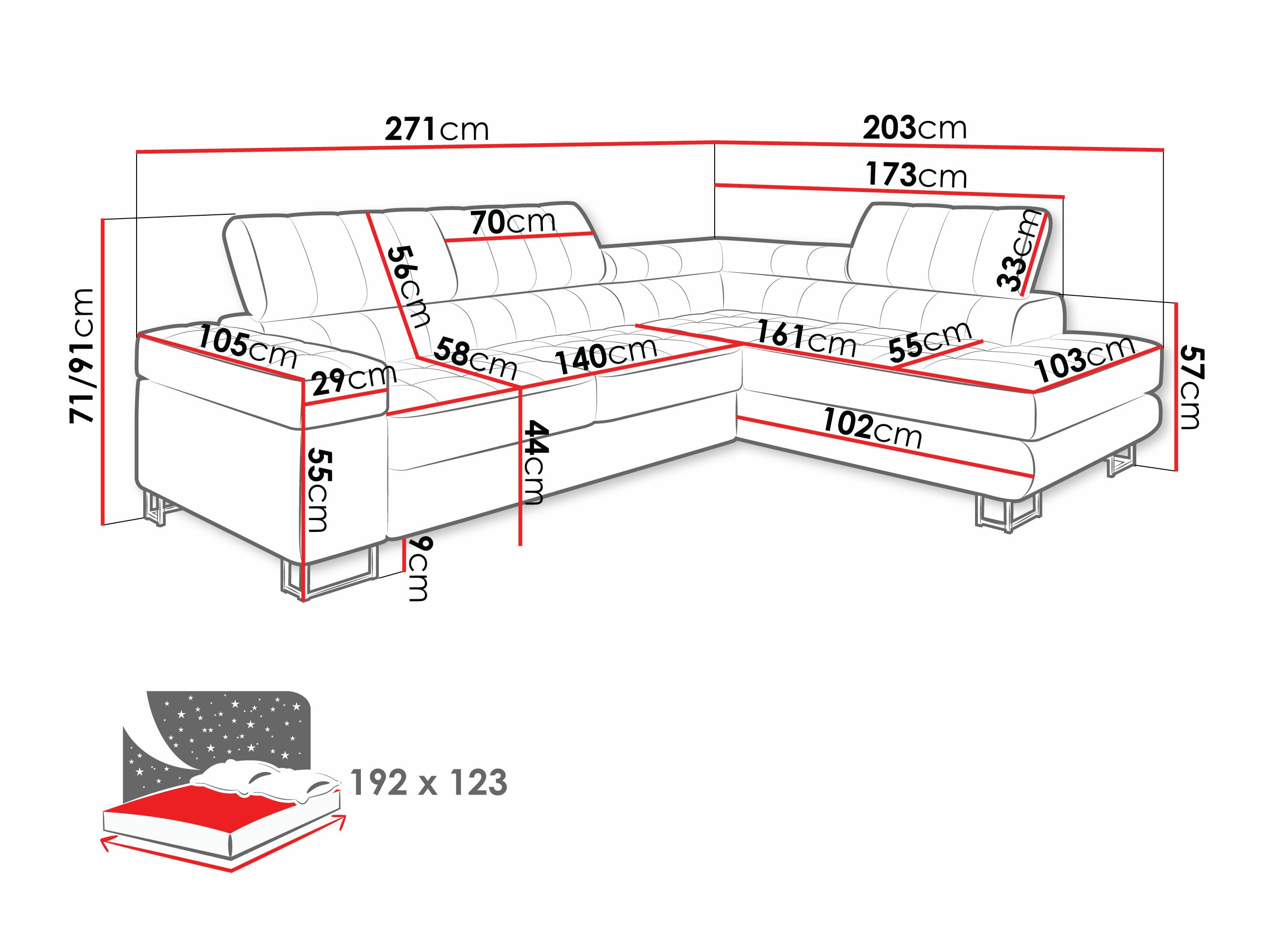 Ecksofa Comfivo Anima I (Venus samt 2911)