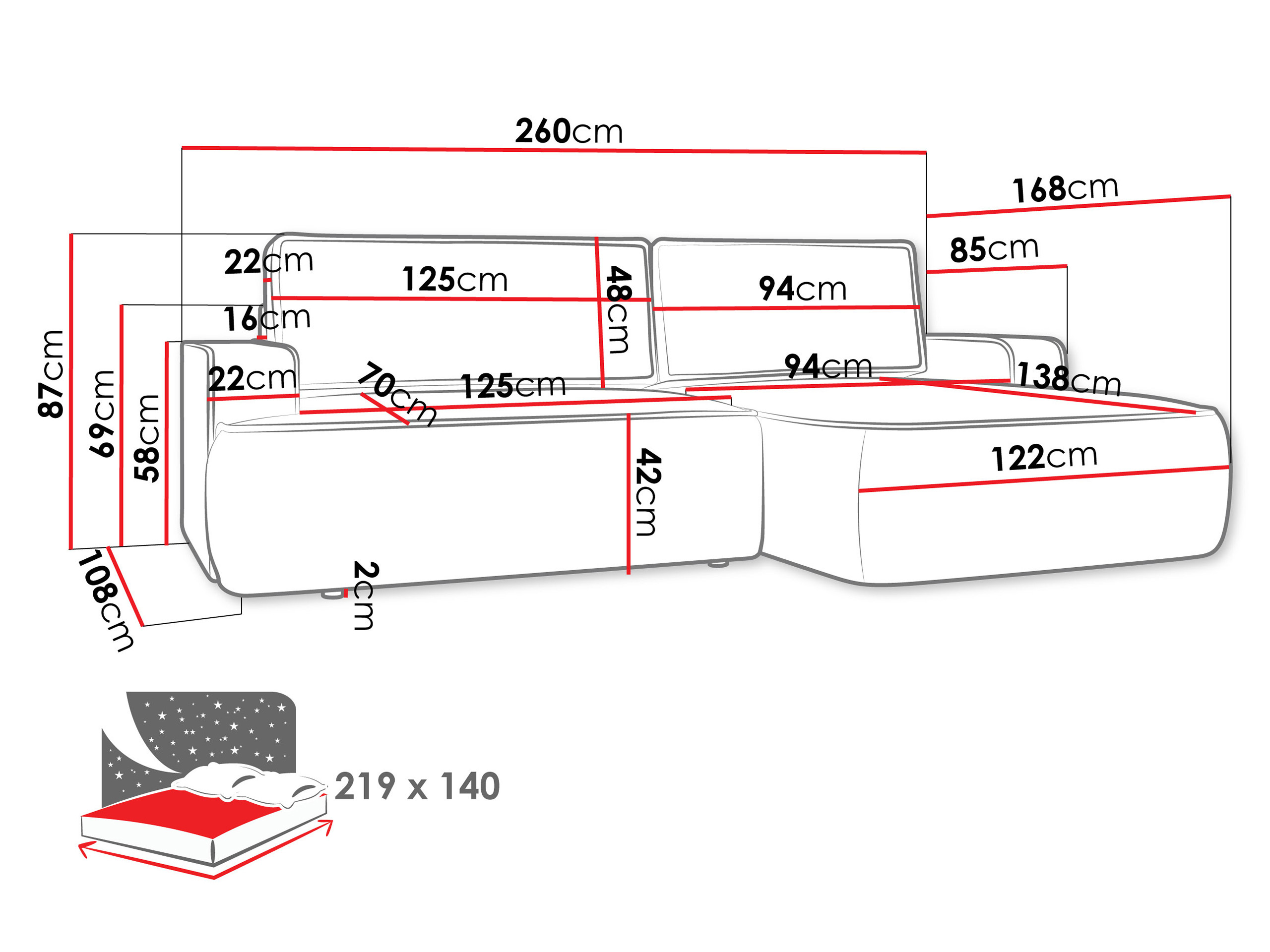 Ecksofa Bountiful 102 (Velo 633)