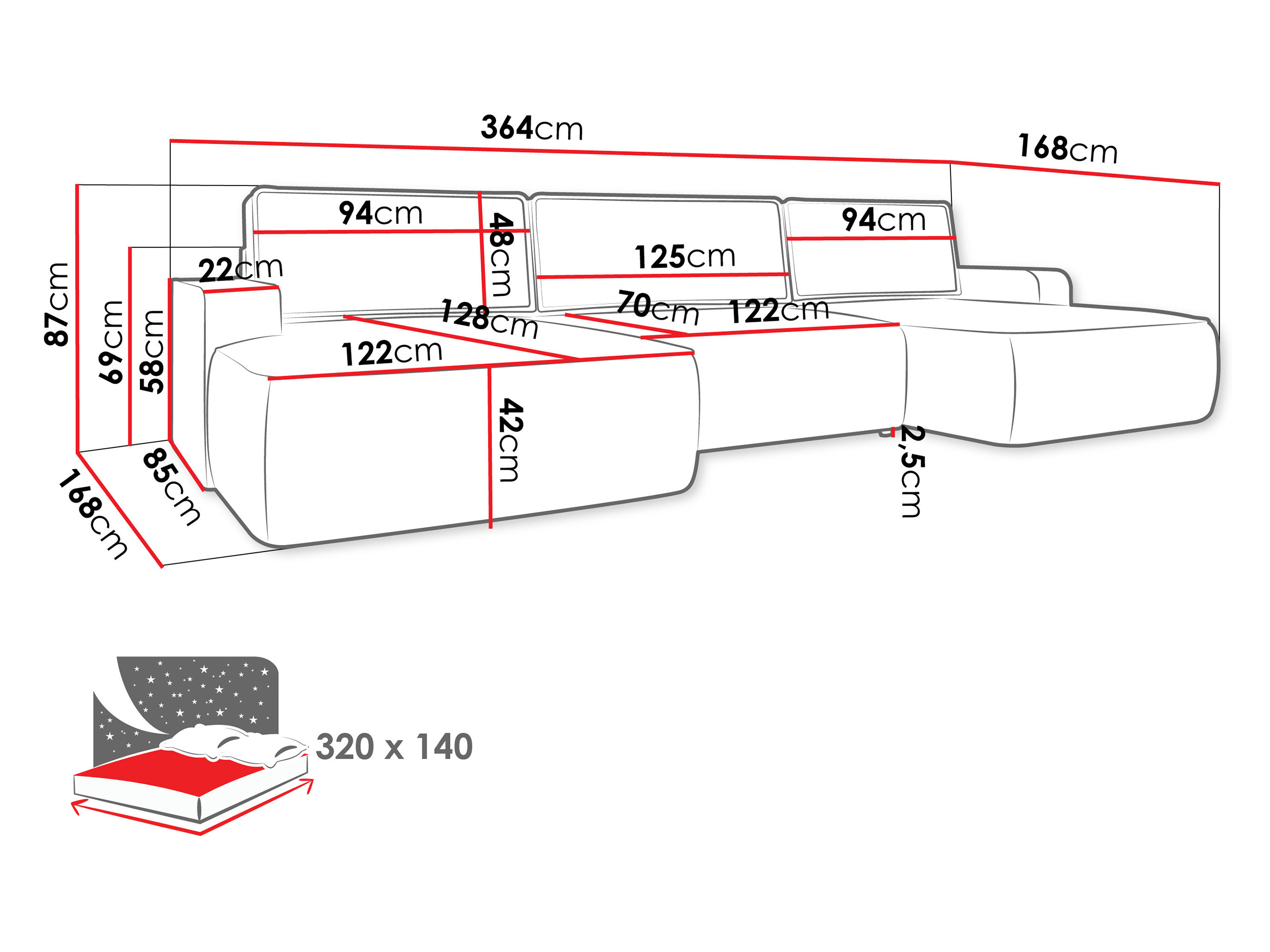 Ecksofa Bountiful 106 (Velo 633)