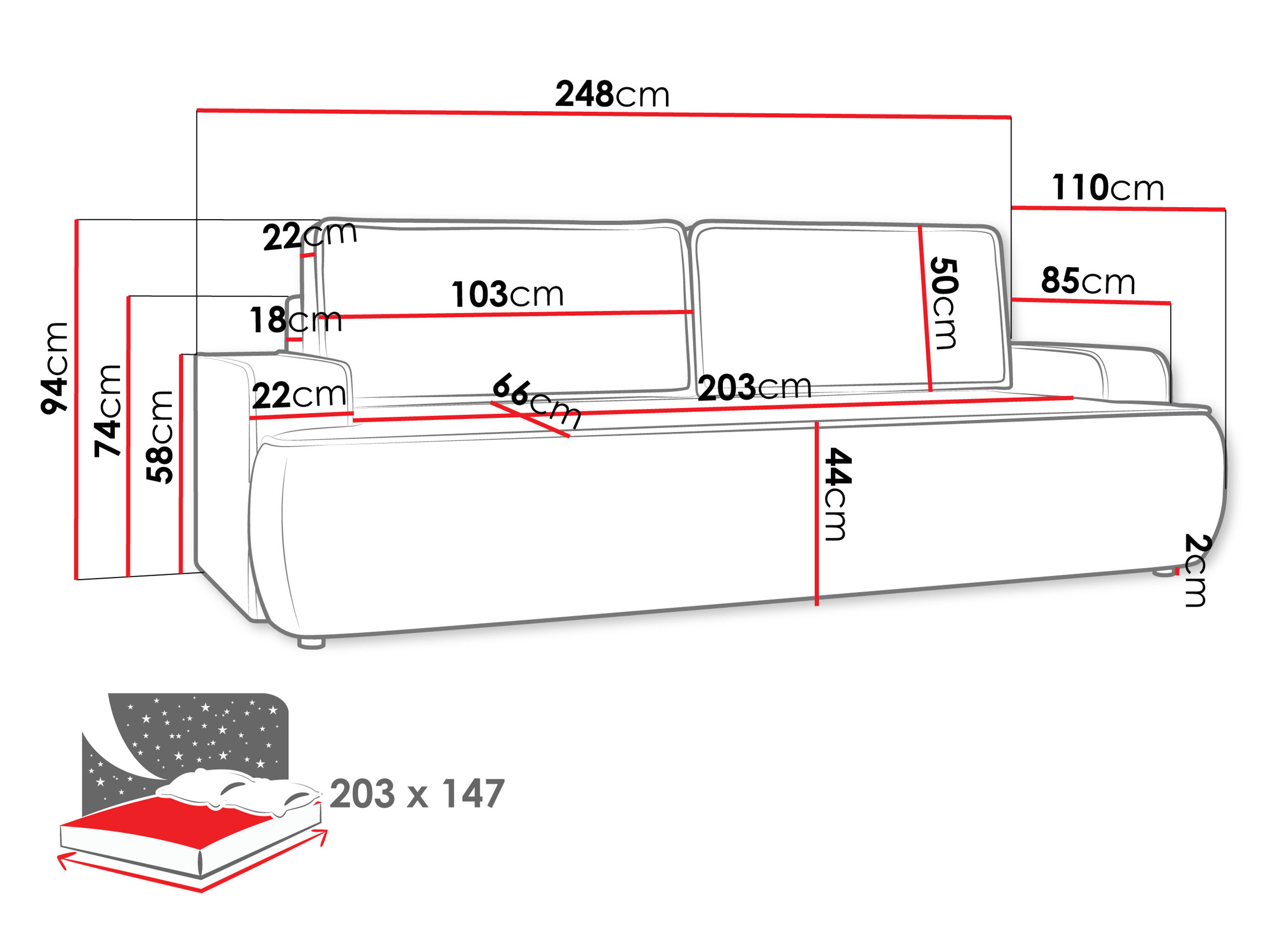 Schlafsofa Bountiful 103 (Velo 623)