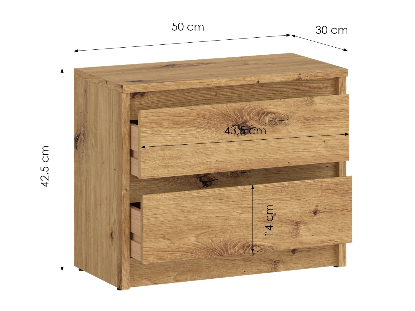 Nachttisch Ontario 197 (Artisan Eichenholzoptik)