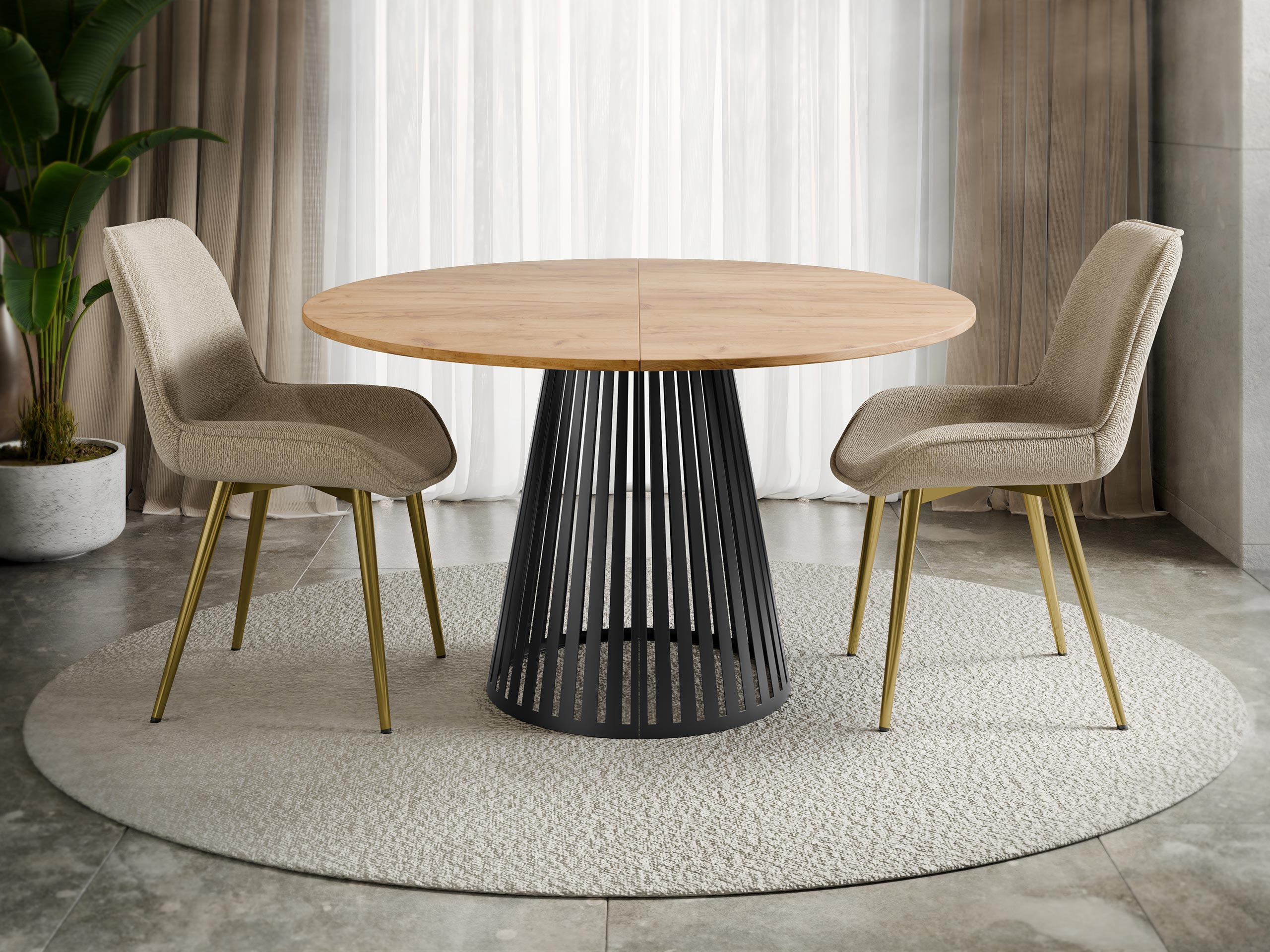 Tisch Prudentia (Craft goldene Eichenholzoptik)