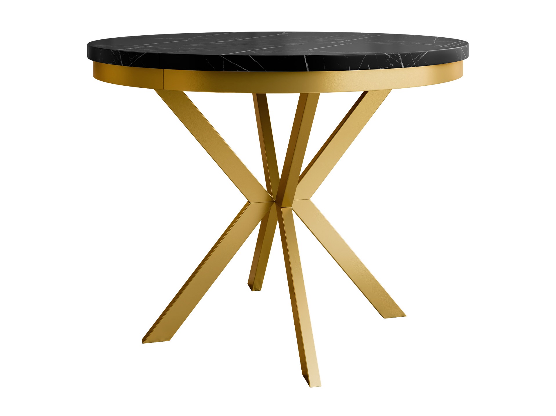 Tisch Oswego 155 (Schwarzer Marmor + Gold)