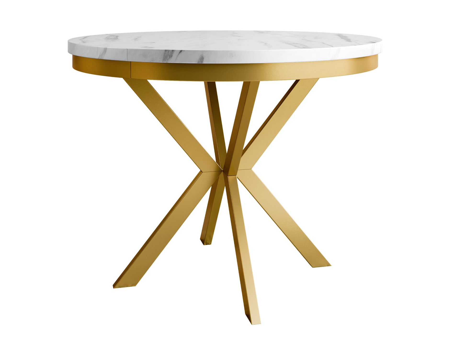 Tisch Oswego 155 (Weisser Marmor + Gold)
