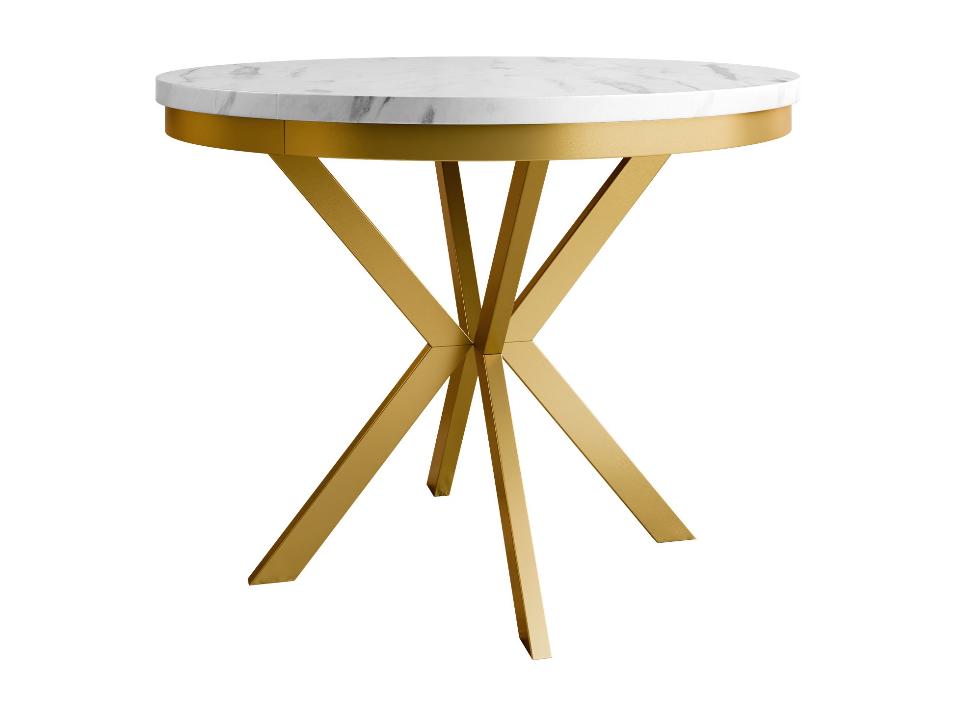 Tisch Oswego 157 (Weisser Marmor + Gold)