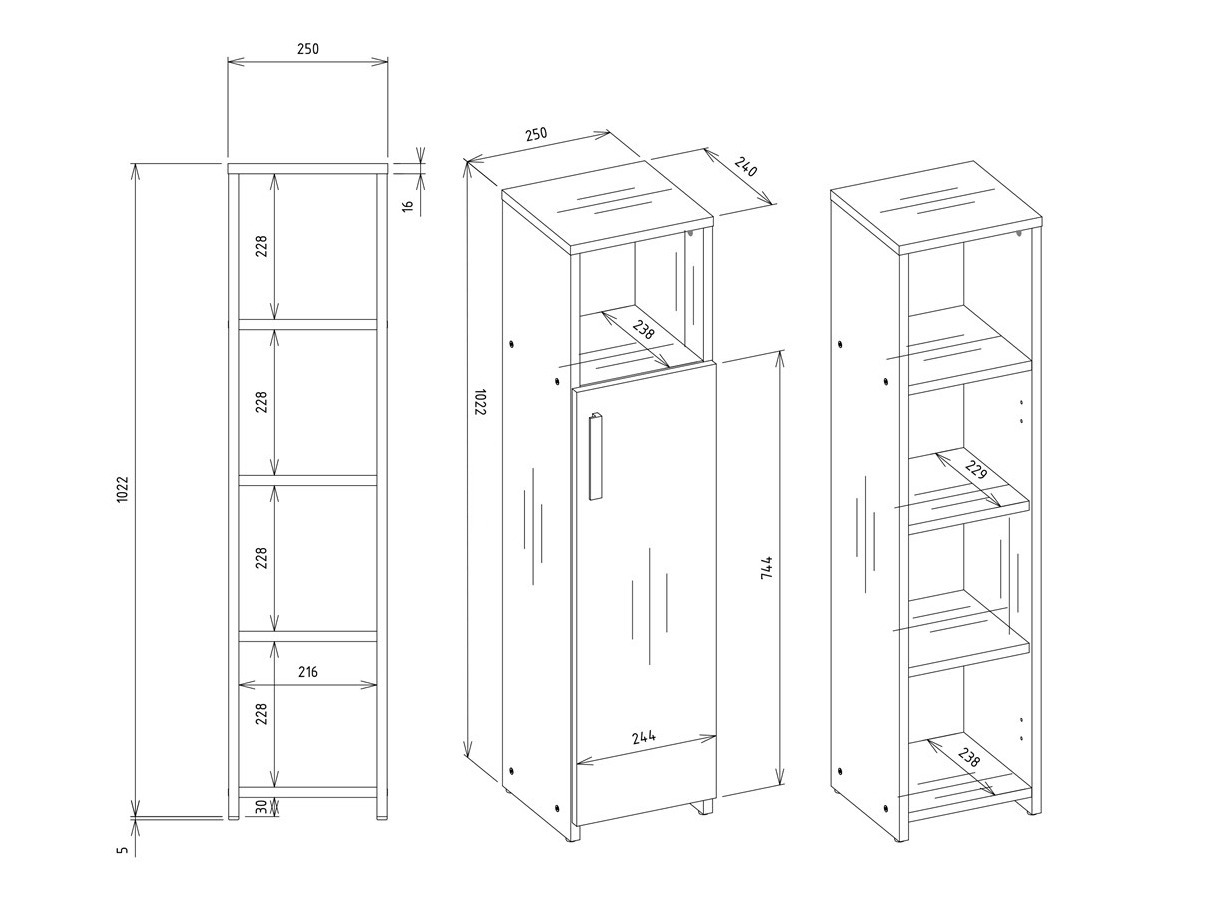 Stehender Badezimmerschrank Mandeville 344