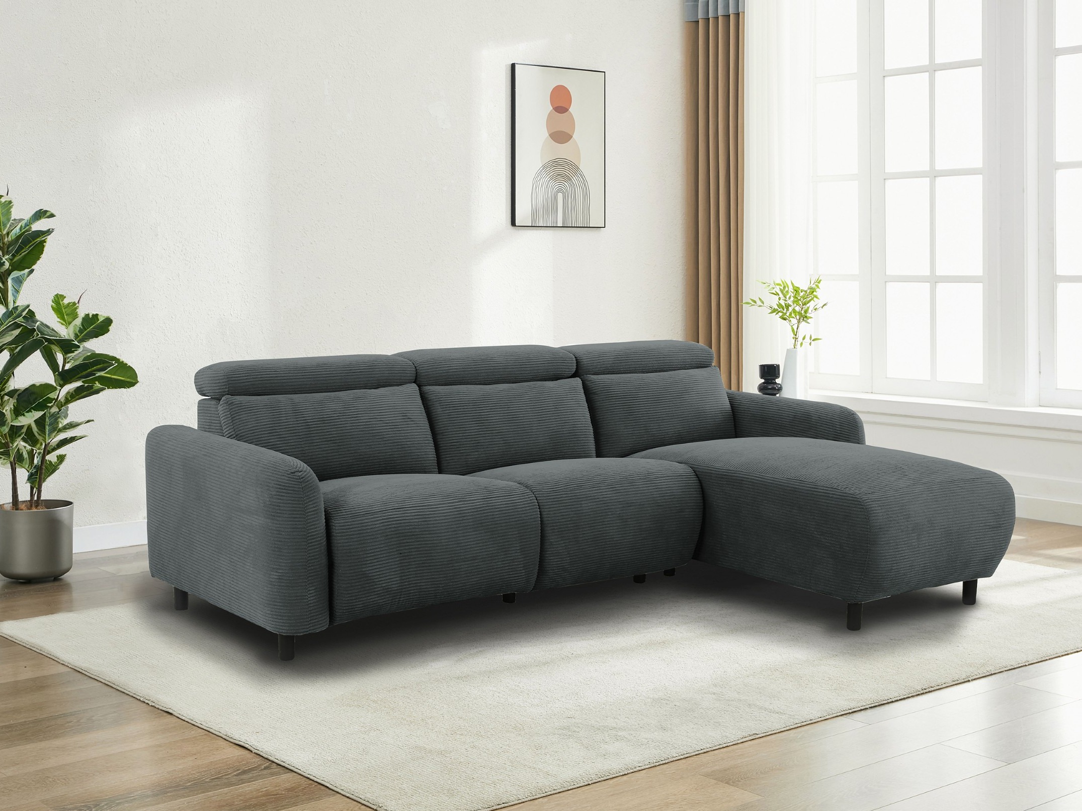 Ecksofa Liegesessel Denton 1509 (Anthrazit)