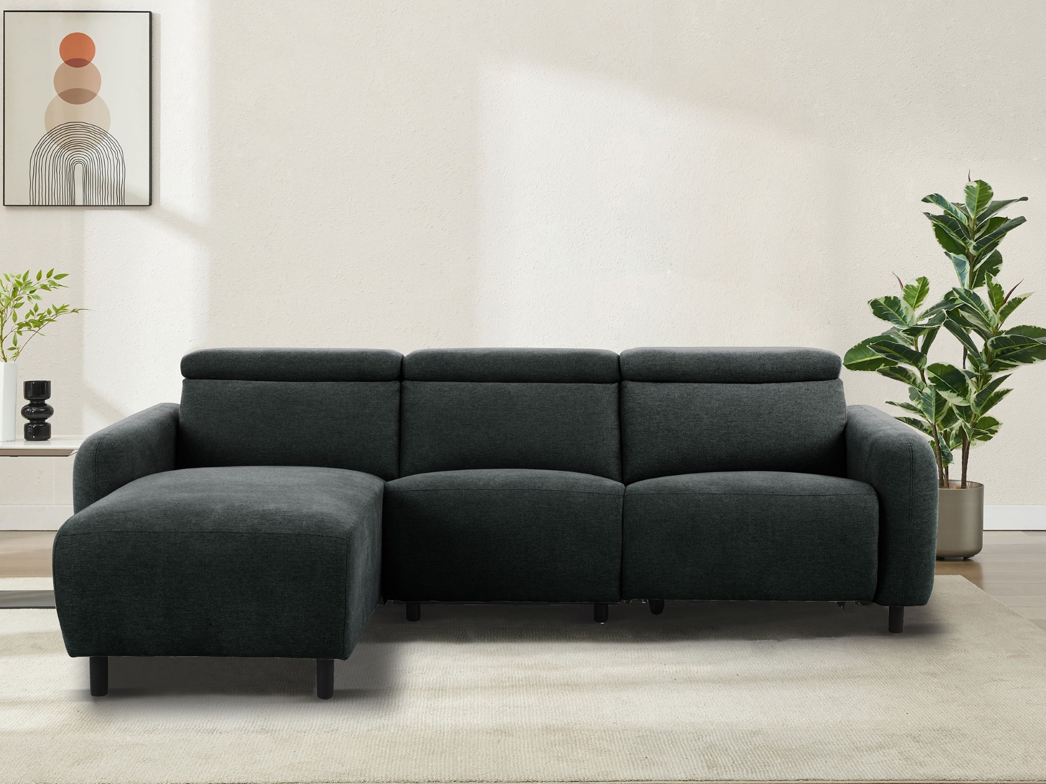 Ecksofa Liegesessel Denton 1509 (Dunkelgrau)