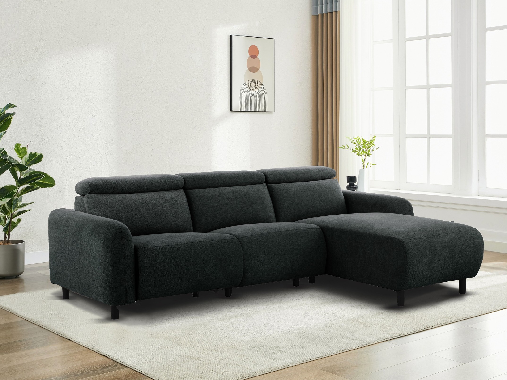 Ecksofa Liegesessel Denton 1509 (Dunkelgrau)