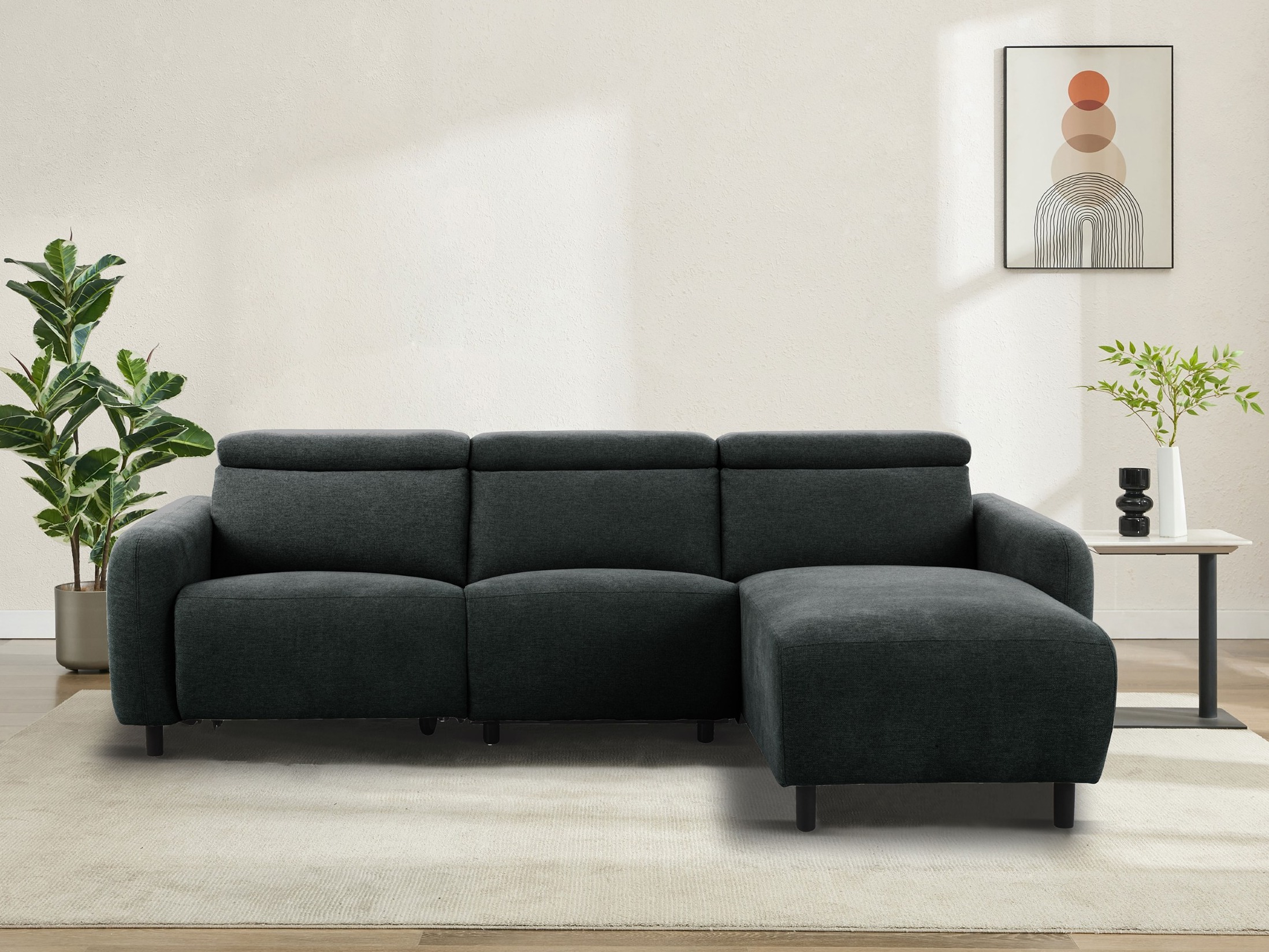 Ecksofa Liegesessel Denton 1509 (Dunkelgrau)