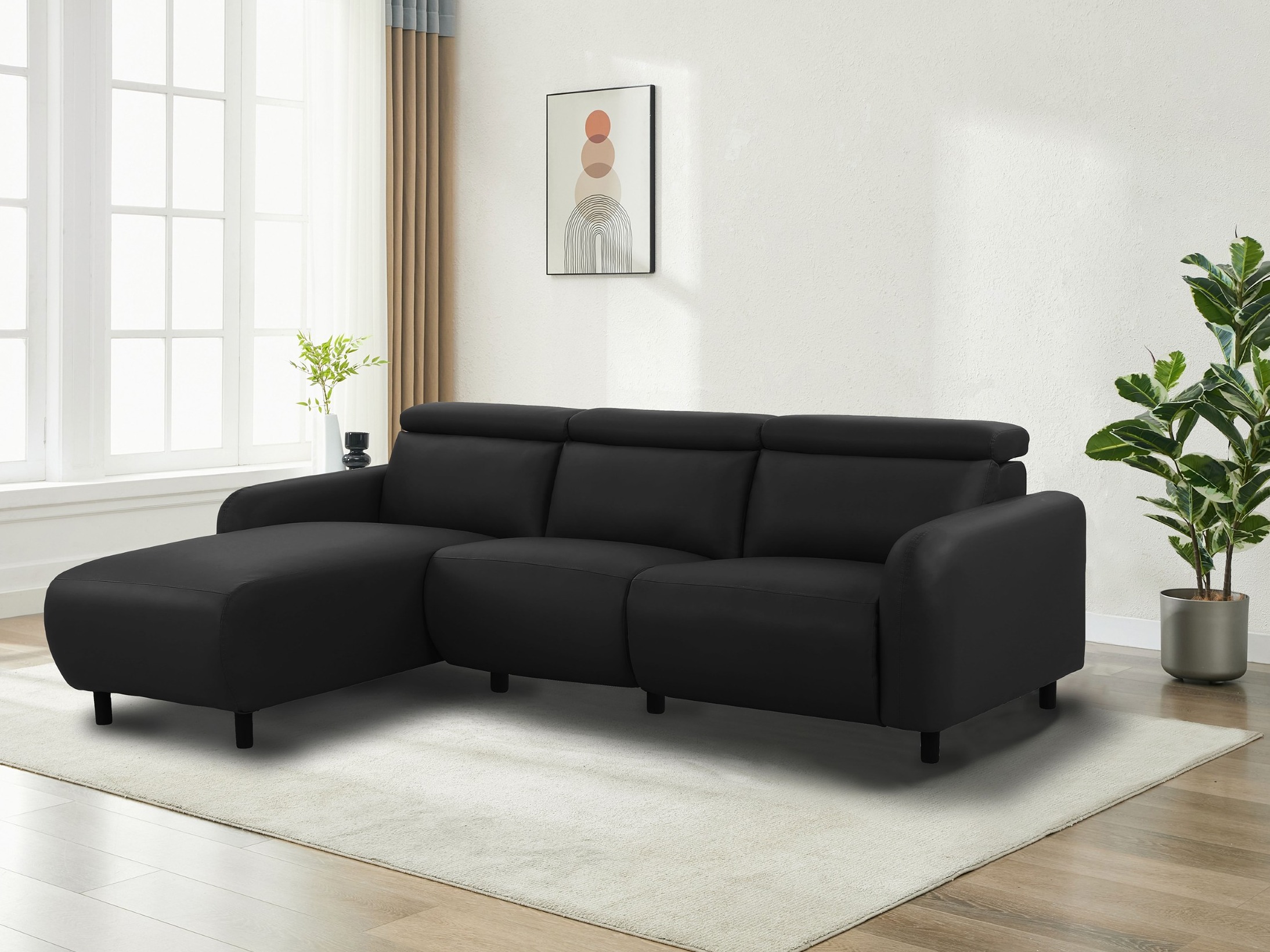 Ecksofa Liegesessel Denton 1509 (Schwarz)