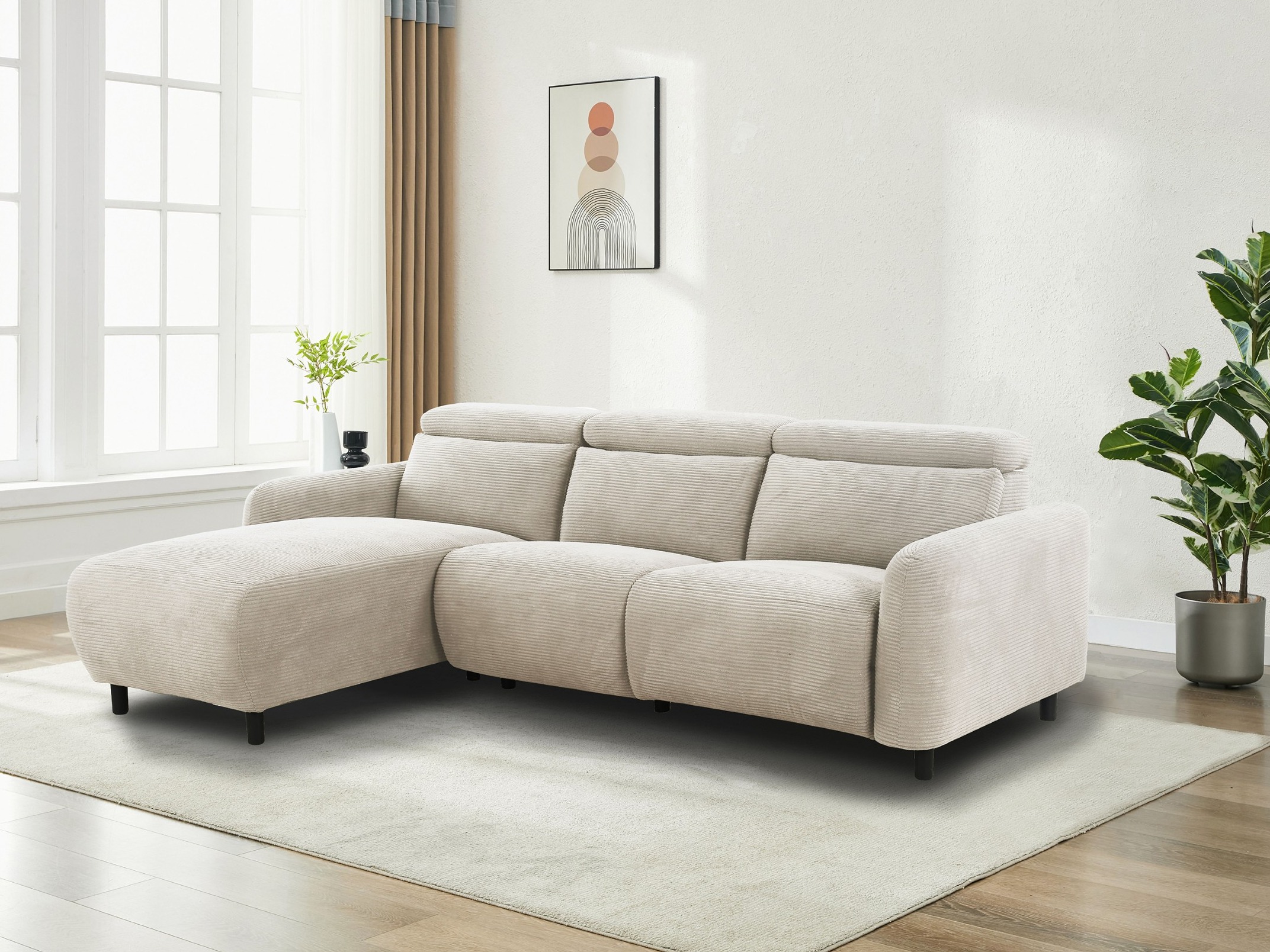 Ecksofa Liegesessel Revbena 103 (Cremefarben)