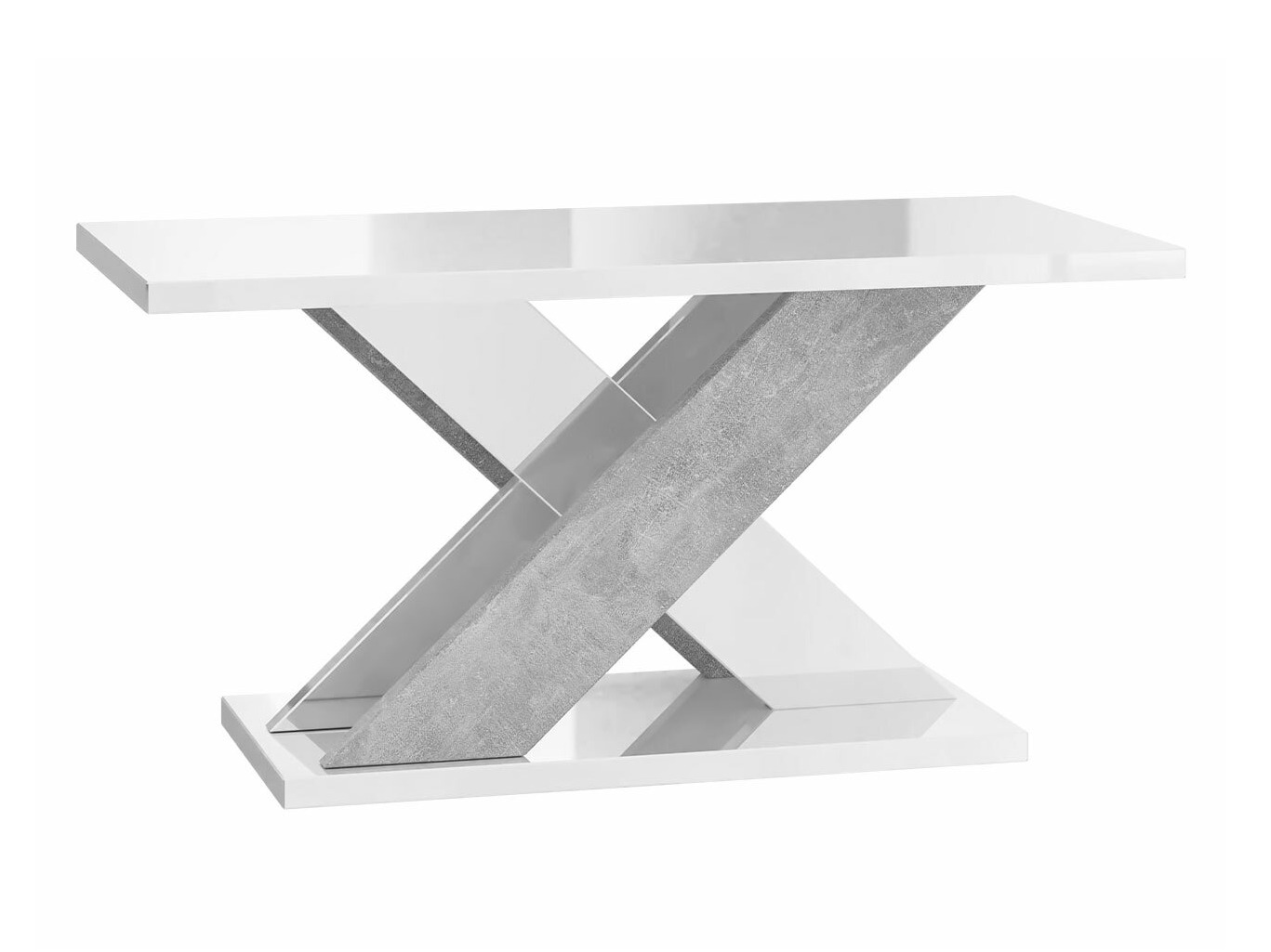 Tisch Goodyear 117 (Weiss glänzend+ Beton)