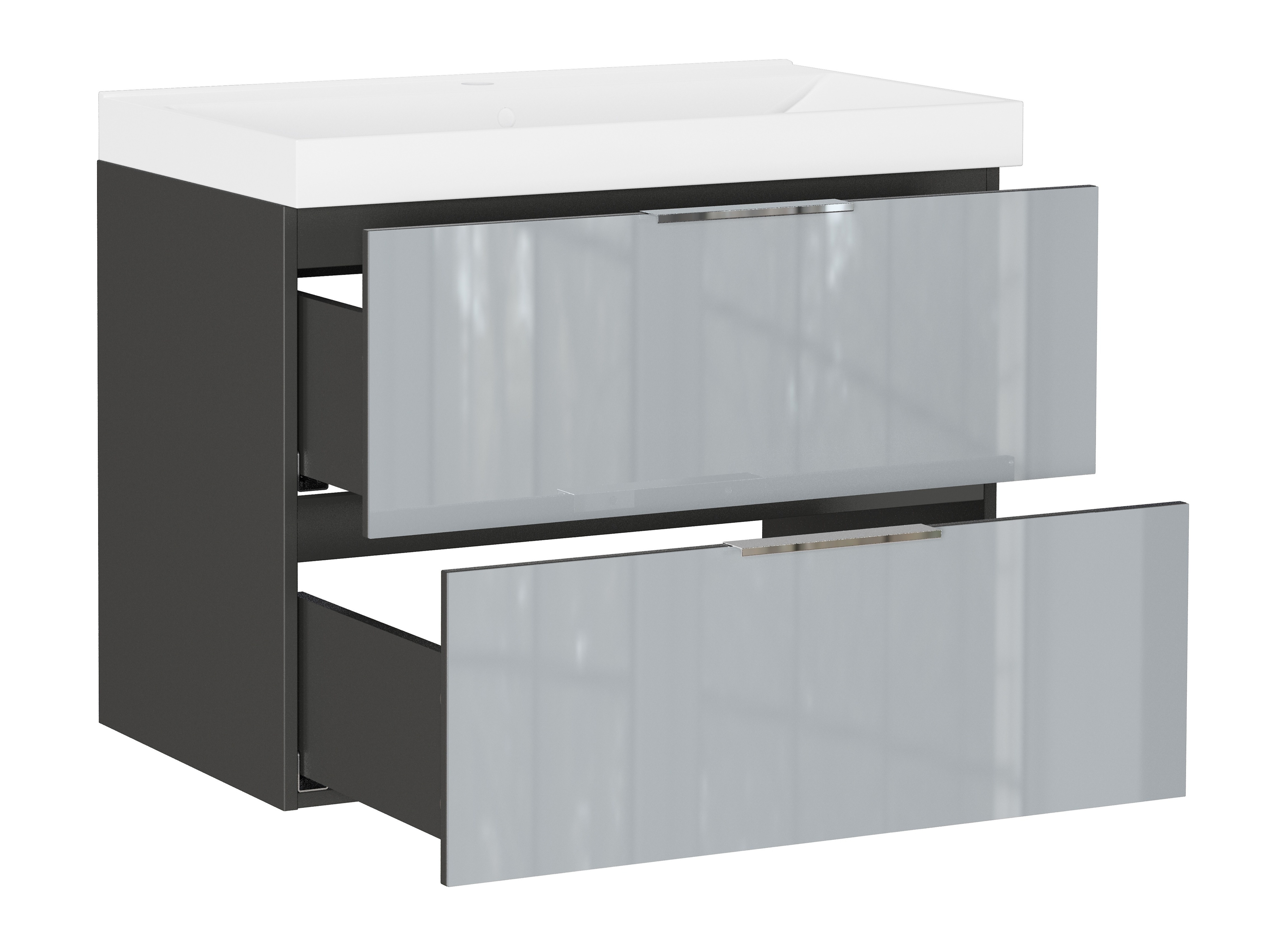 Hängeschrank für Waschbecken Sacramento 528 (Grau glänzend)