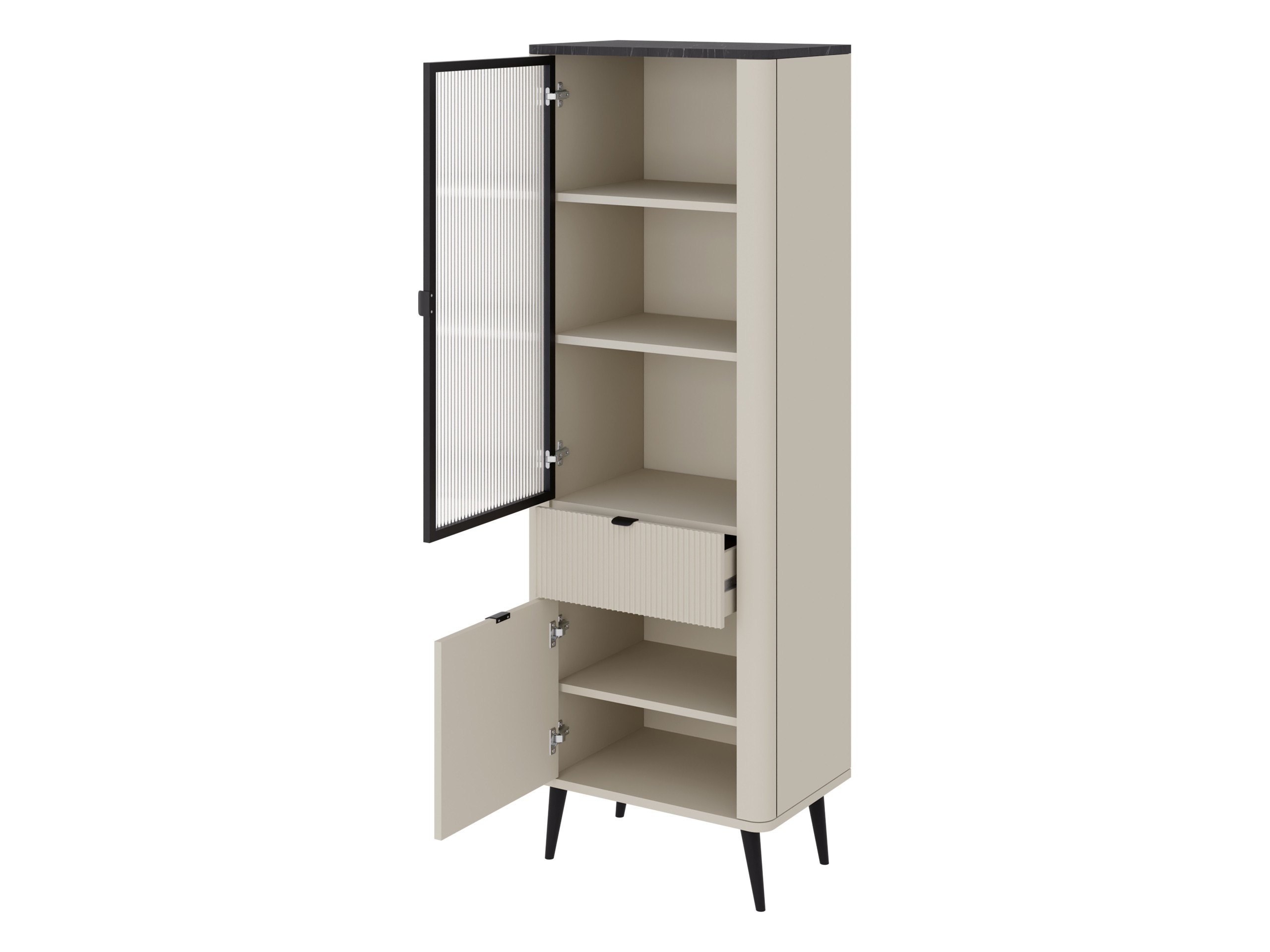 Regal Lufela 102 (Kaschmir + Walnussholzoptik)