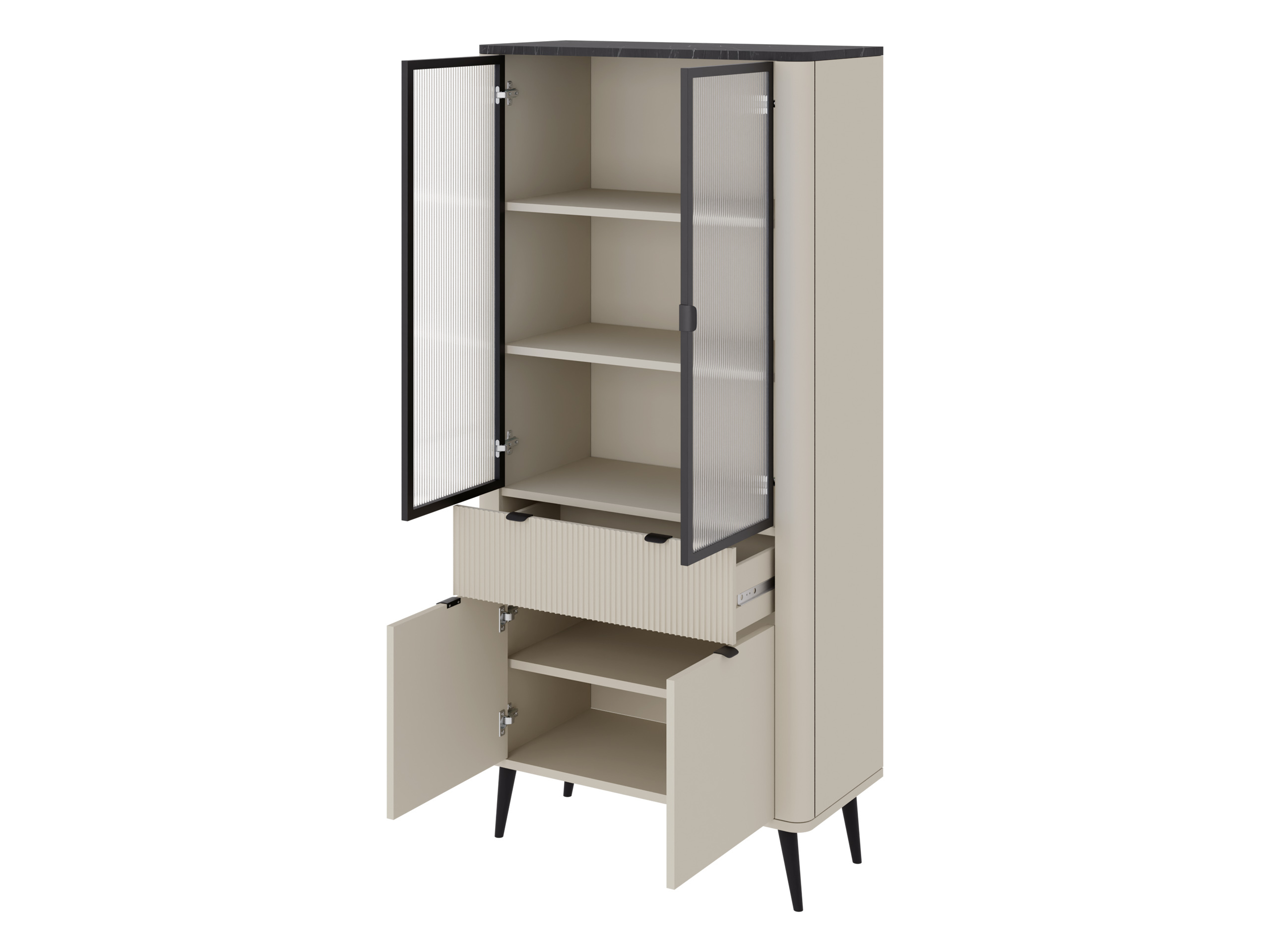 Wohnzimmer-Sets Lufela 121 (Kaschmir + Walnussholzoptik)