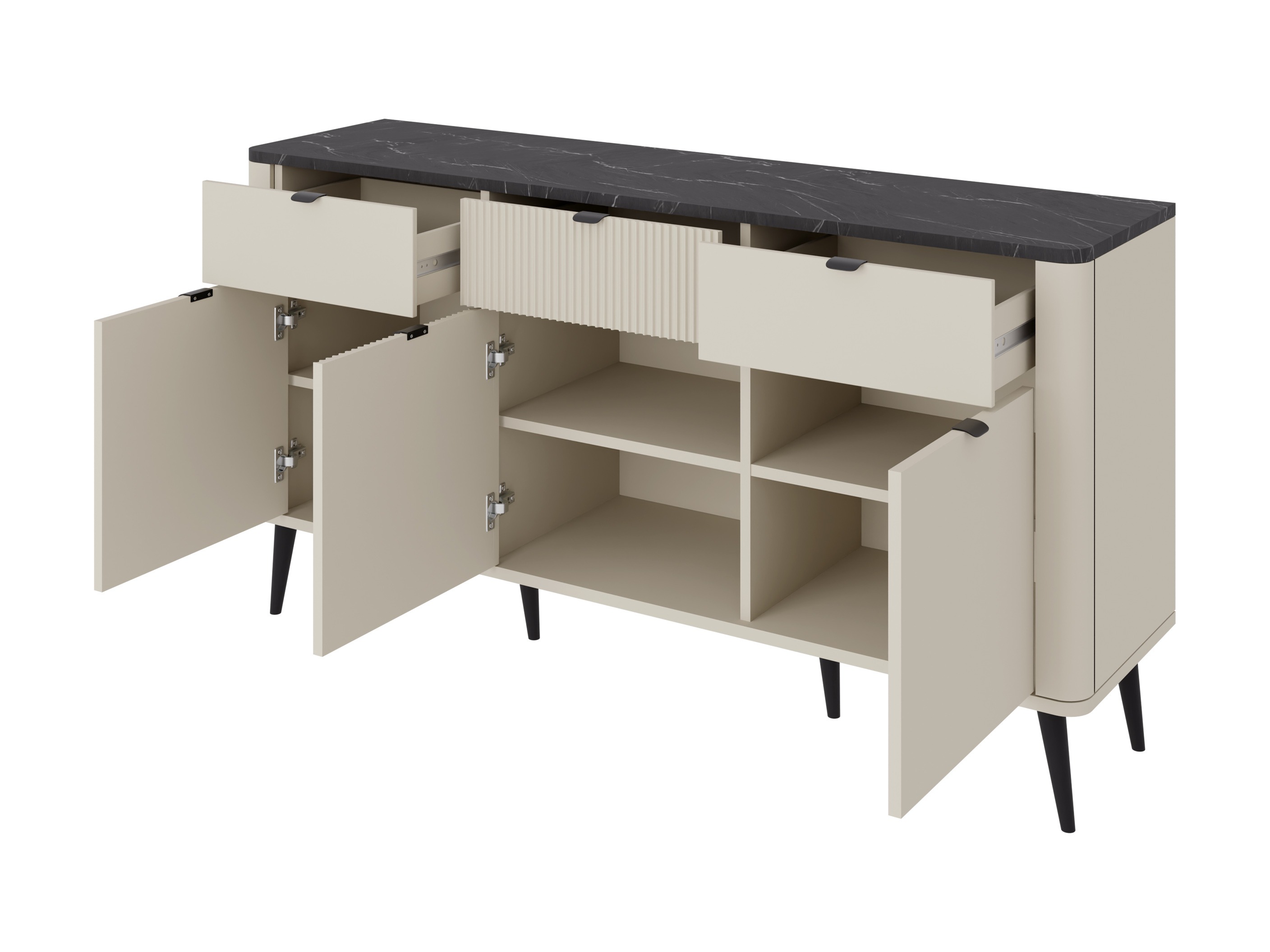 Wohnzimmer-Sets Lufela 122 (Kaschmir + Grauer Marmor)