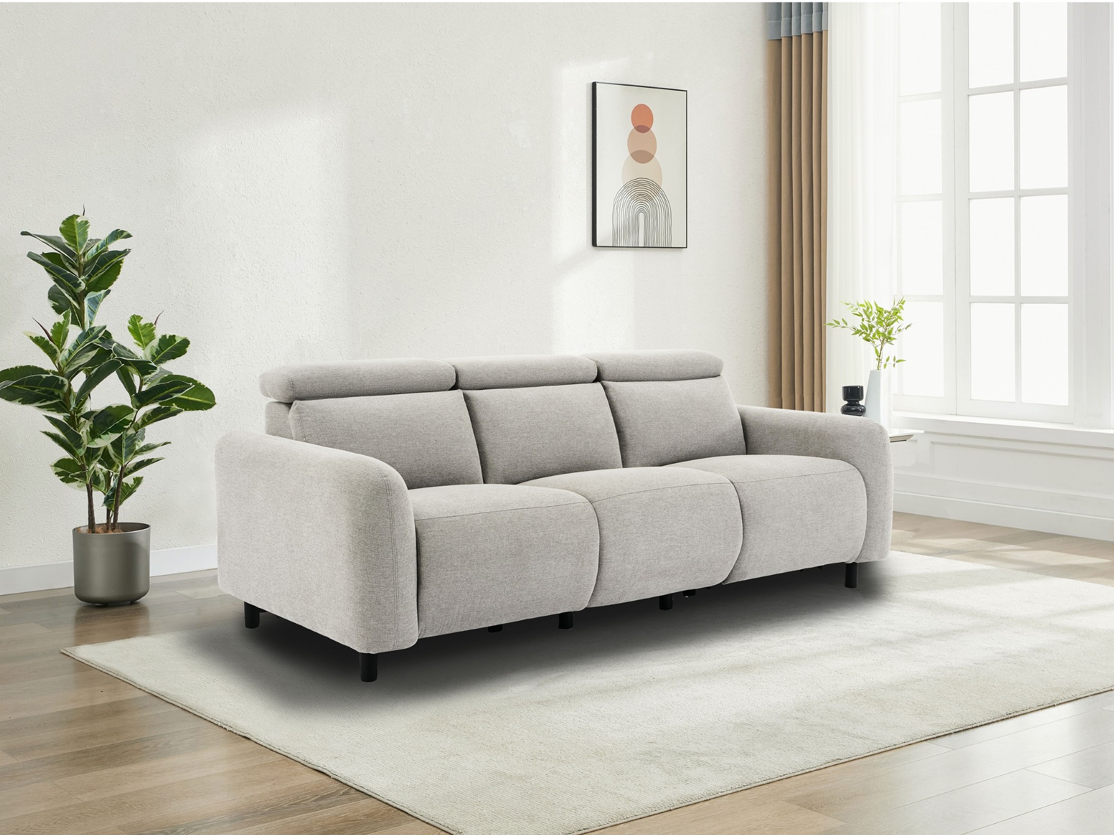 Sofa mit Liegefunktion Denton 1512 (Hellgrau)