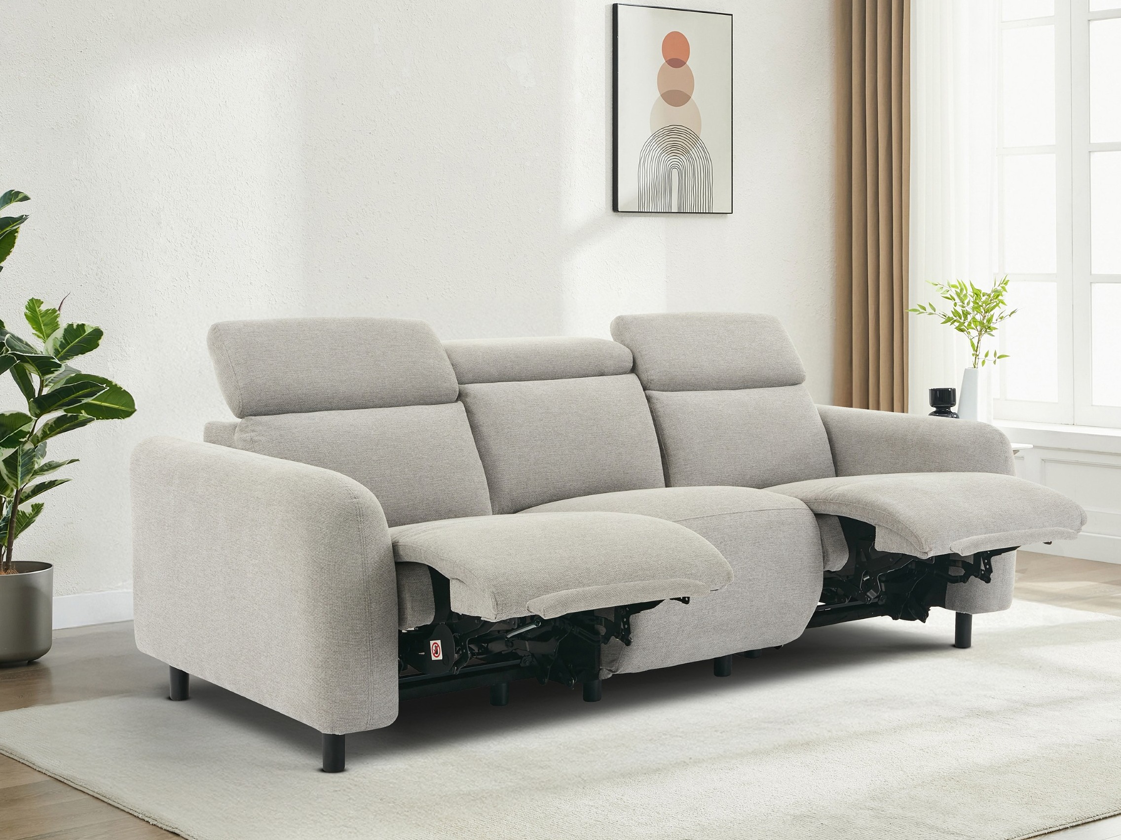 Sofa mit Liegefunktion Denton 1512 (Hellgrau)
