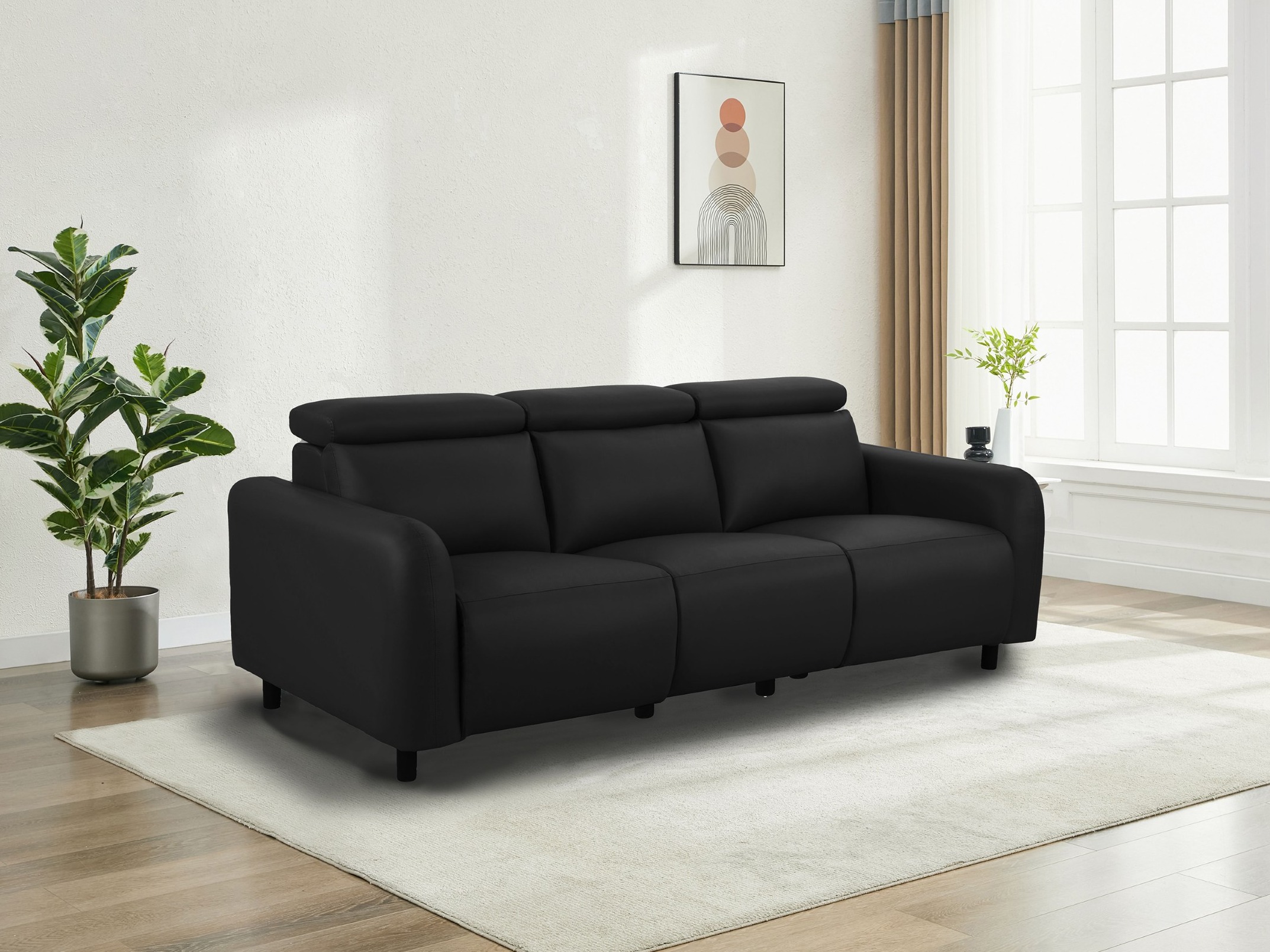 Sofa mit Liegefunktion Revbena 102 (Schwarz)
