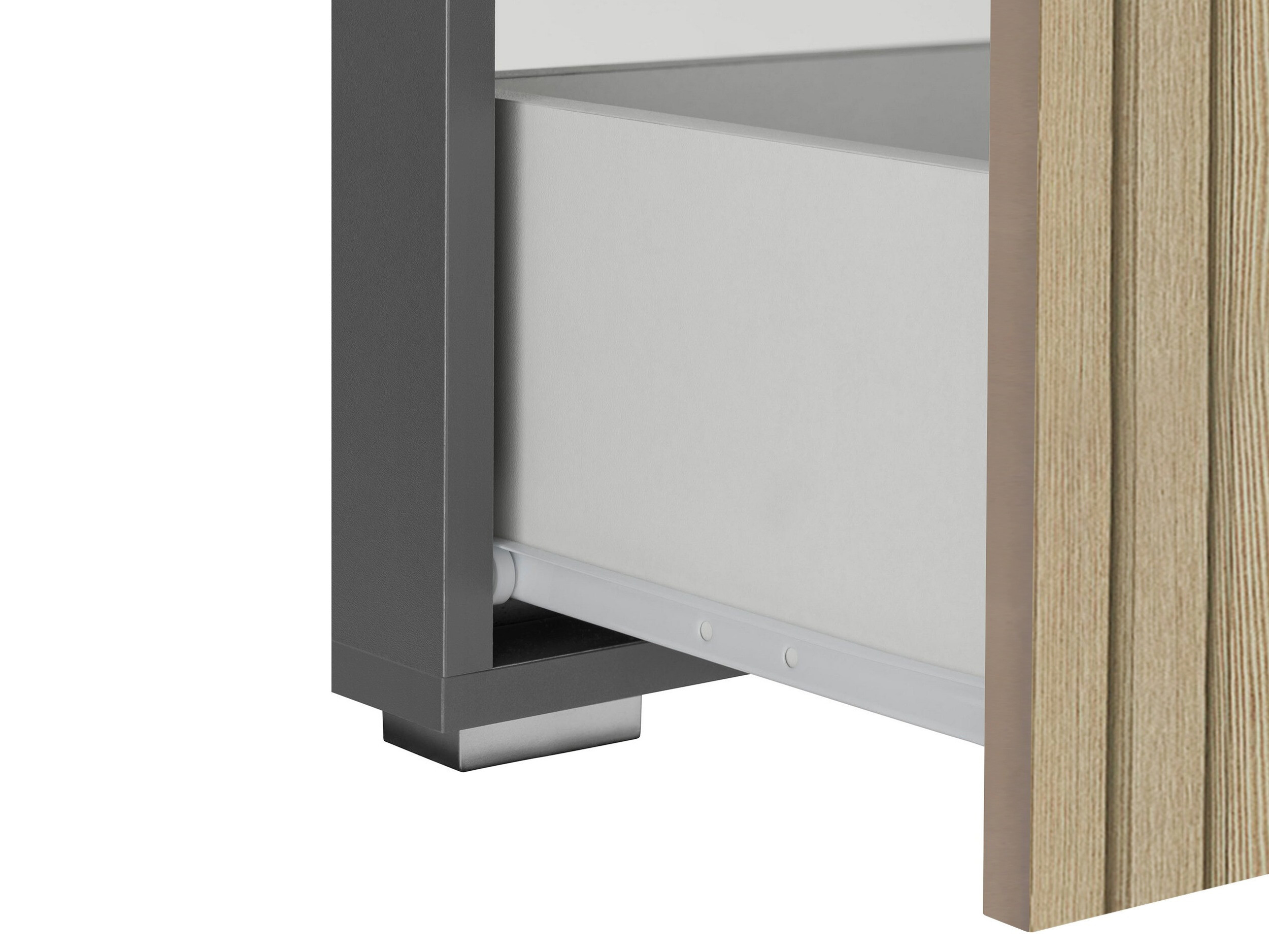 Stehender Badezimmerschrank für ein Waschbecken Soncamu 110 (Anthrazit + Eichenholzoptik hell)