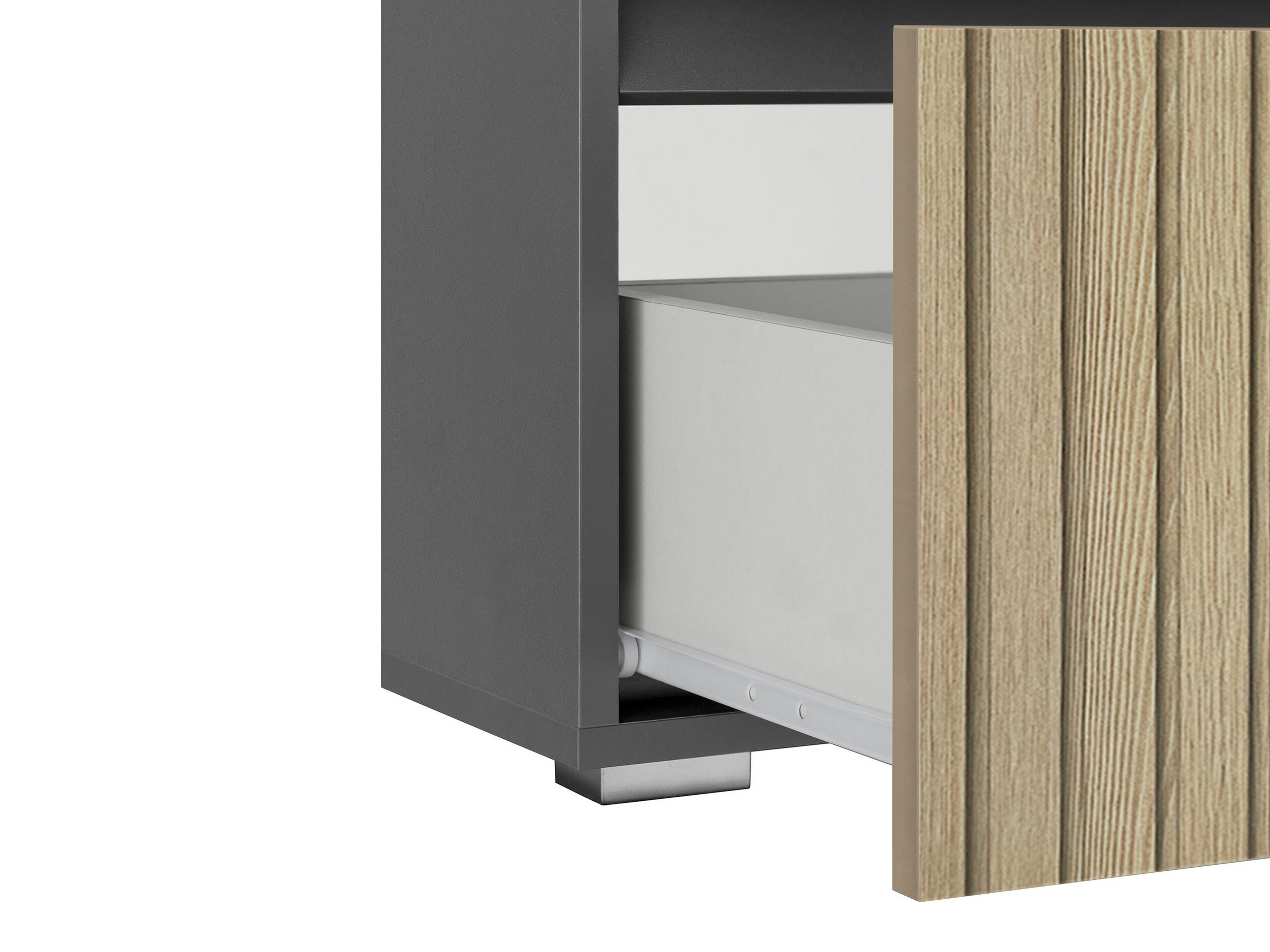 Stehender Badezimmerschrank für ein Waschbecken Soncamu 110 (Anthrazit + Eichenholzoptik hell)