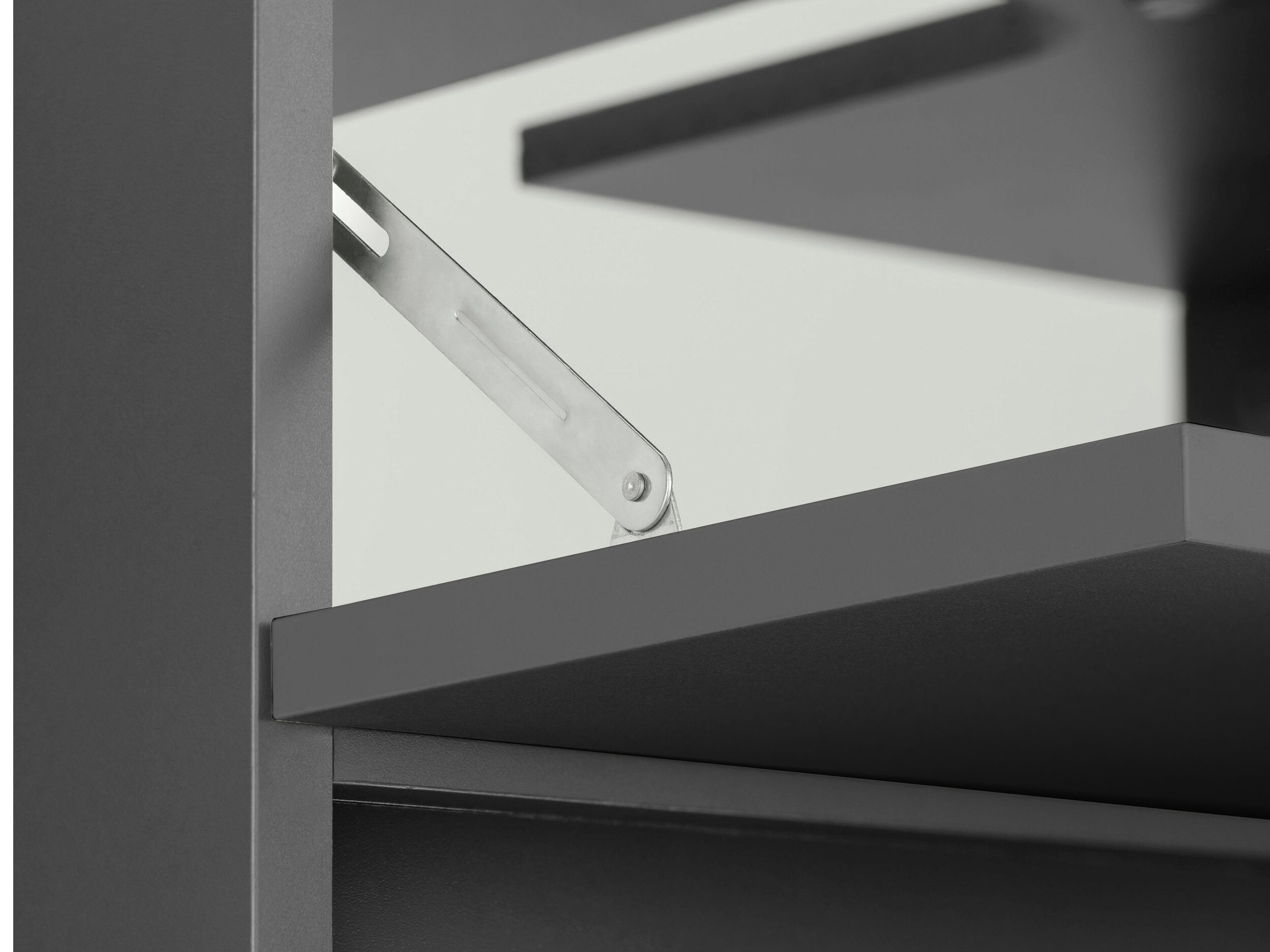 Stehender Badezimmerschrank für ein Waschbecken Soncamu 110 (Anthrazit + Eichenholzoptik hell)