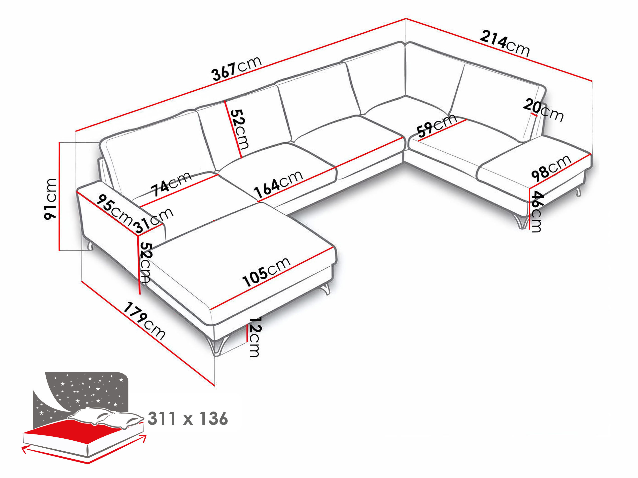 Ecksofa ComfiDream Lyrana III (Verita 53)