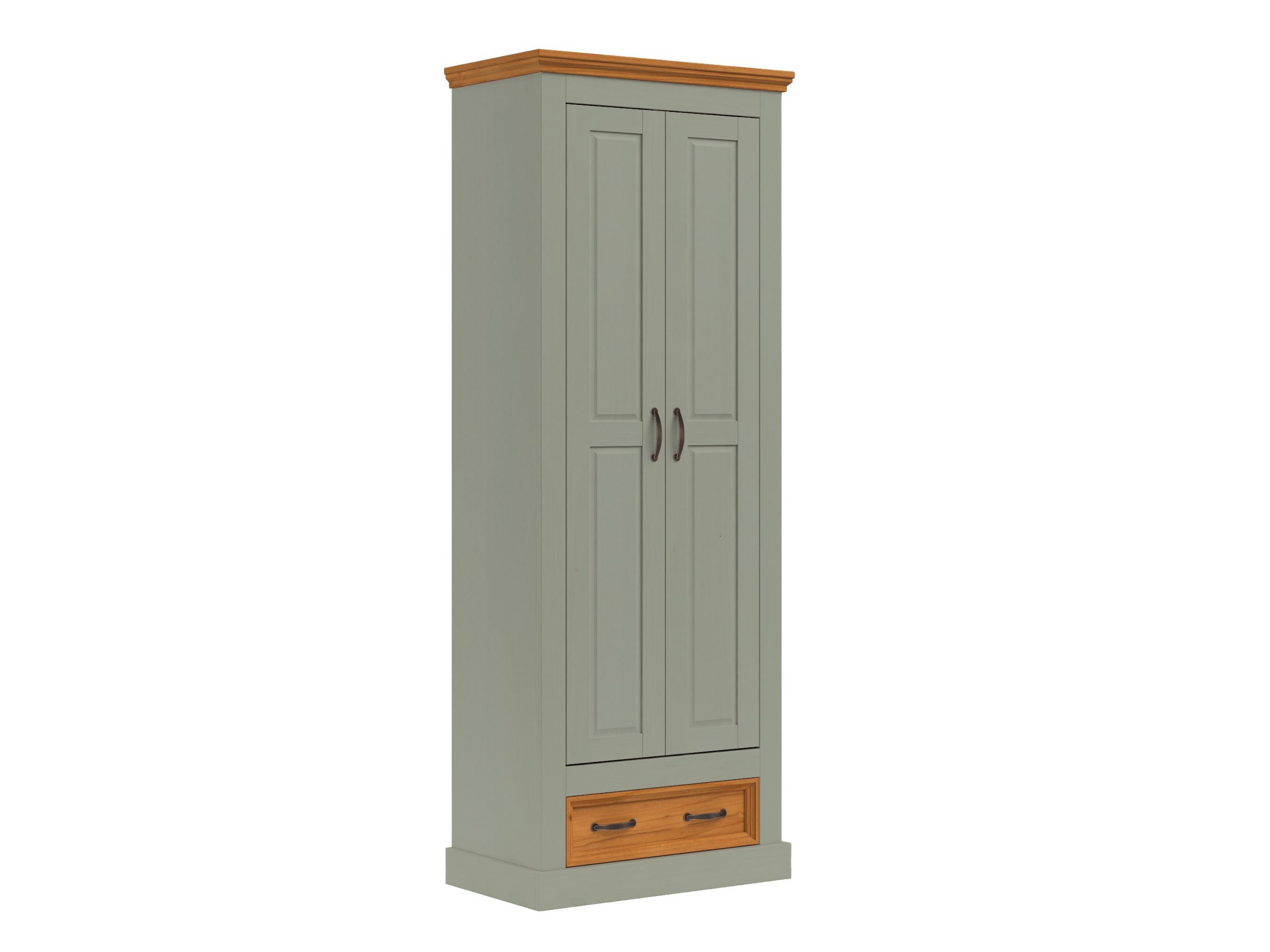 Kleiderschrank Tolelio 124 (Grün + Kiefernholzoptik)