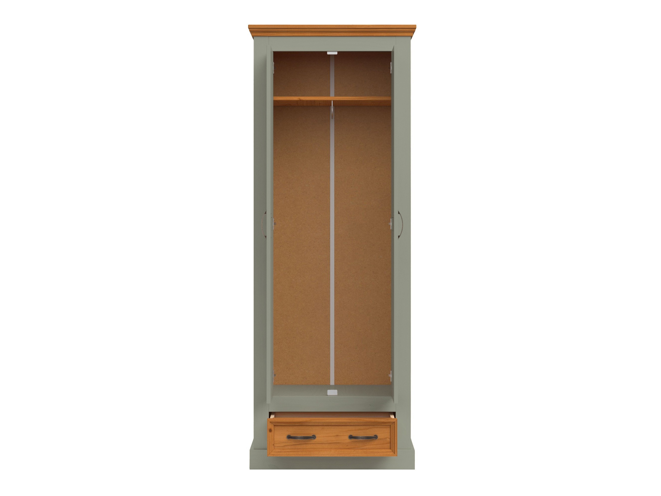 Kleiderschrank Tolelio 124 (Grün + Kiefernholzoptik)