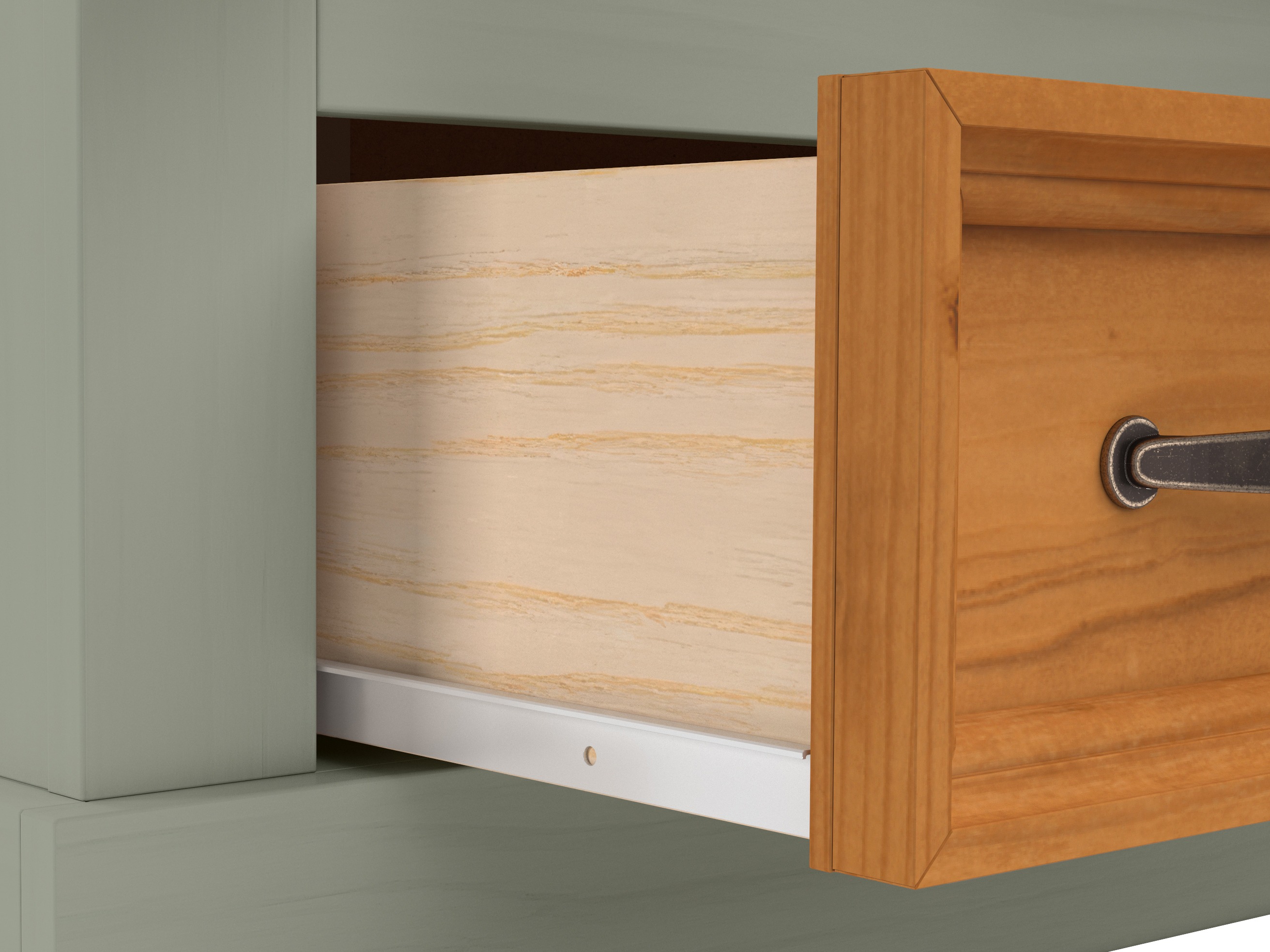 Kleiderschrank Tolelio 124 (Grün + Kiefernholzoptik)