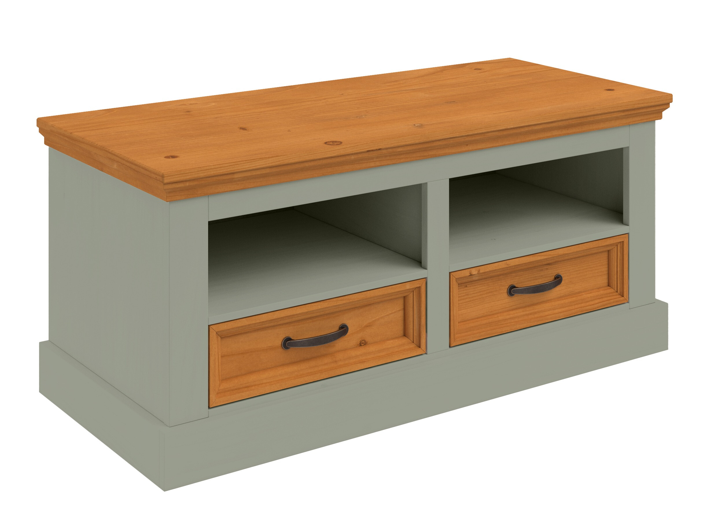 Kommoden Tolelio 128 (Grün + Kiefernholzoptik)