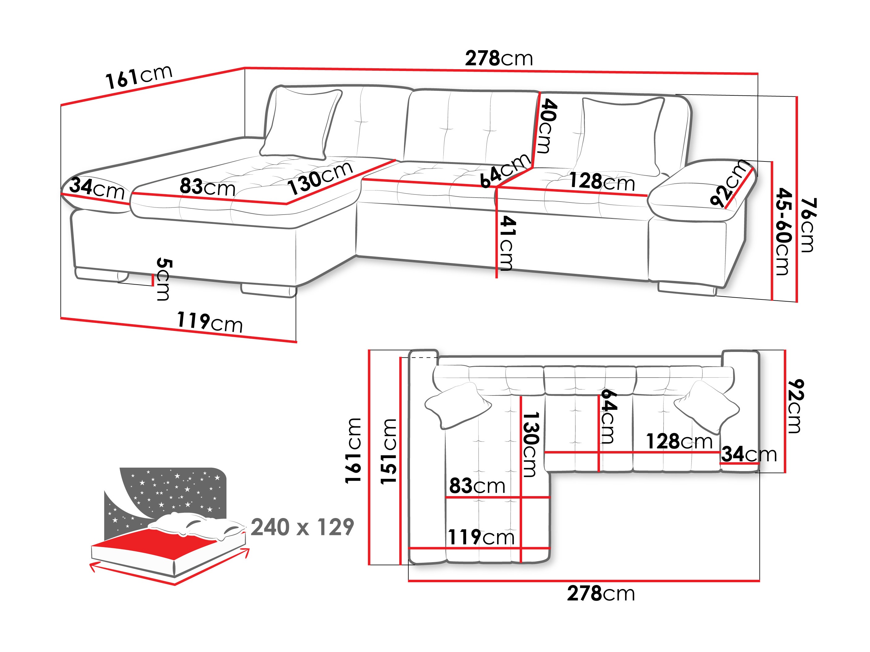 Ecksofa Comfivo Sanitas II (Zoya 13)