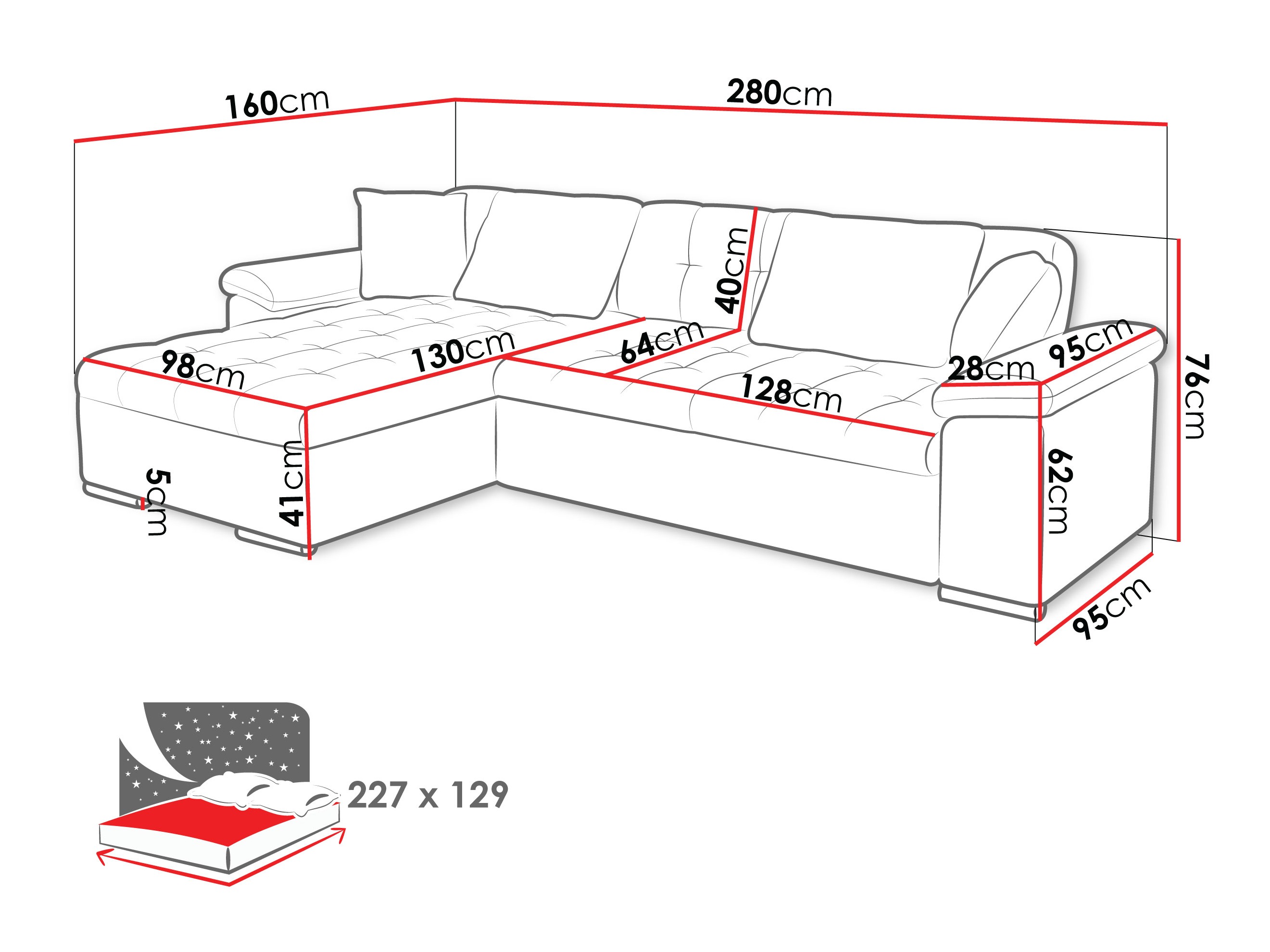 Ecksofa Comfivo Mica II (Corbett 82)