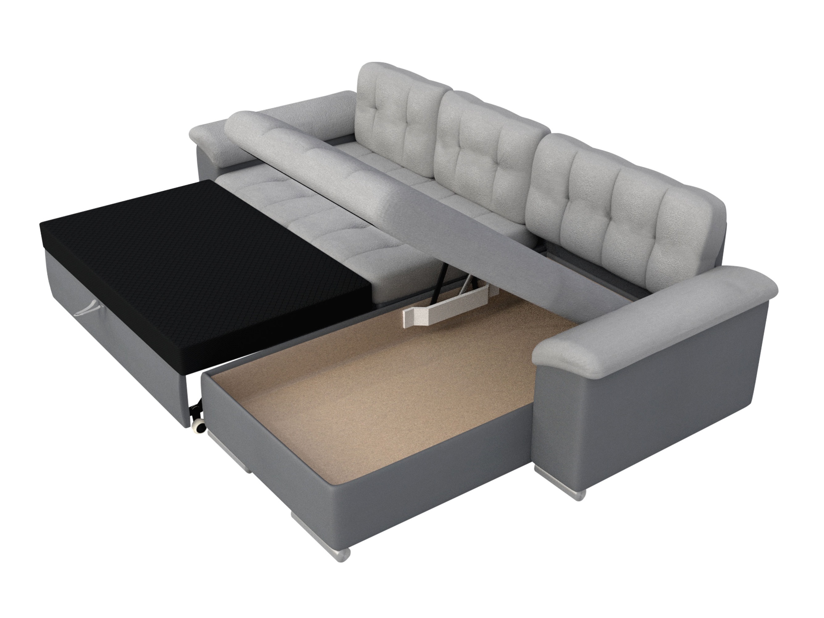 Ecksofa Comfivo Mica II (Piano 21 + Mokka 03)